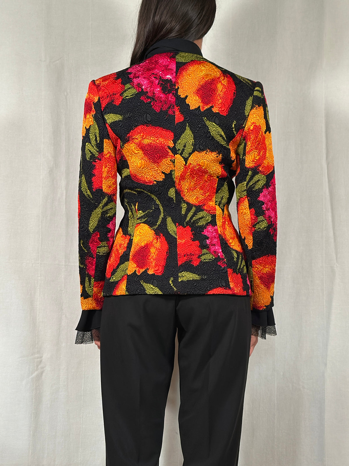 Giacca Anni ‘90 Pianoforte MaxMara Lana e Seta a Fiori