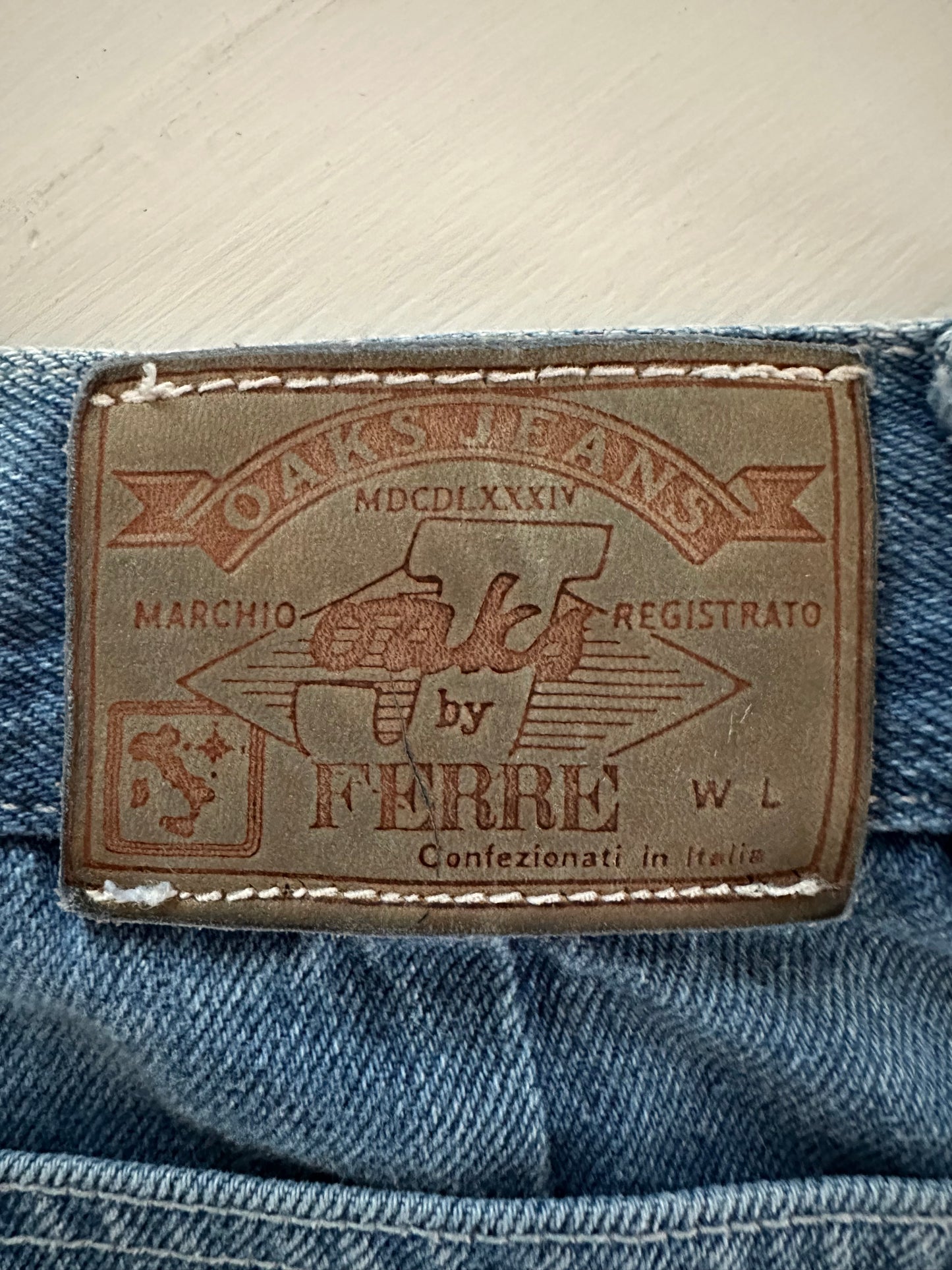 Gonna Vintage Oaks by Ferrè Anni ‘80 in Jeans Tg.36