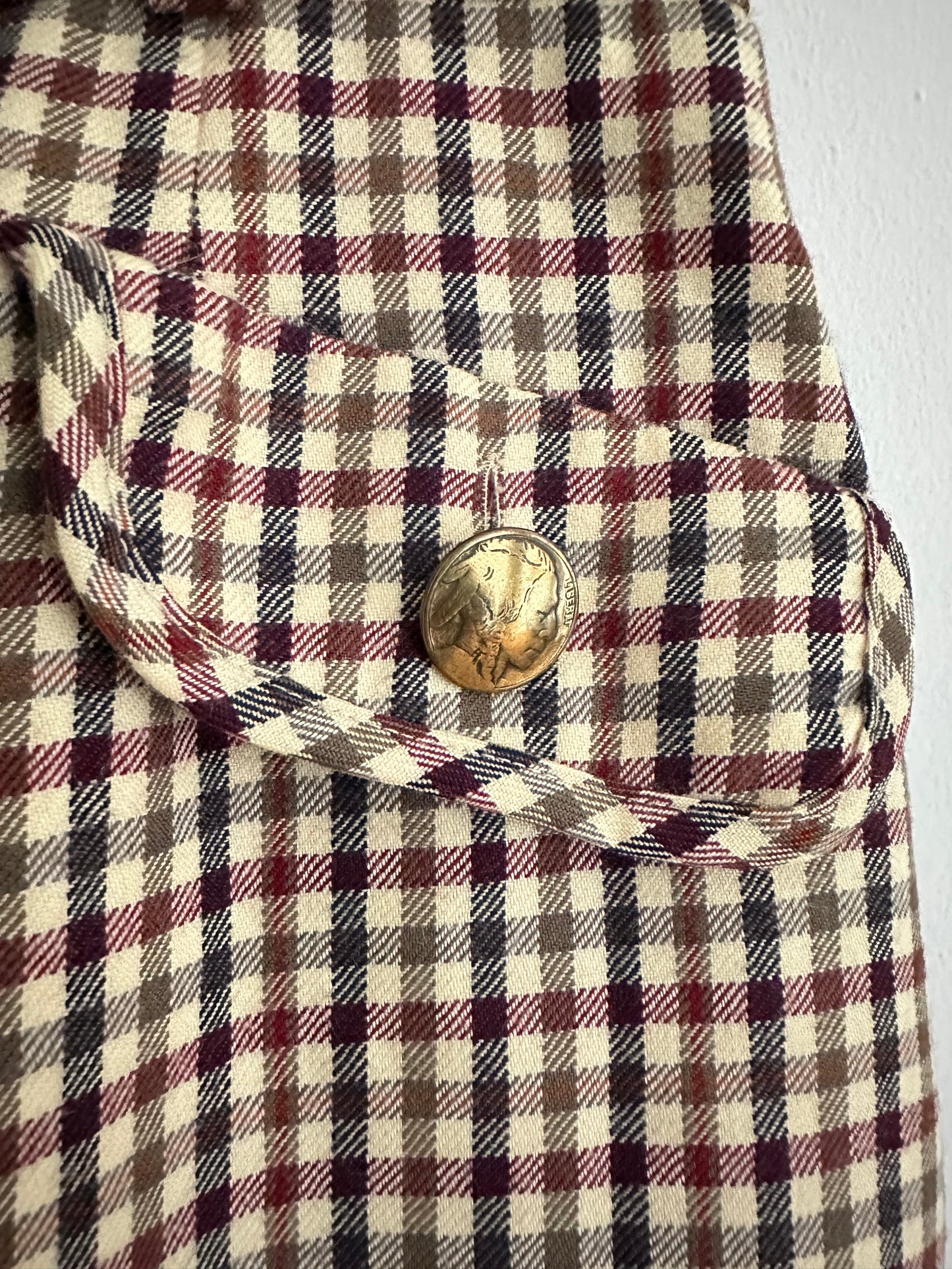 Gonna Longuette Vintage Superior a Quadri in Lana