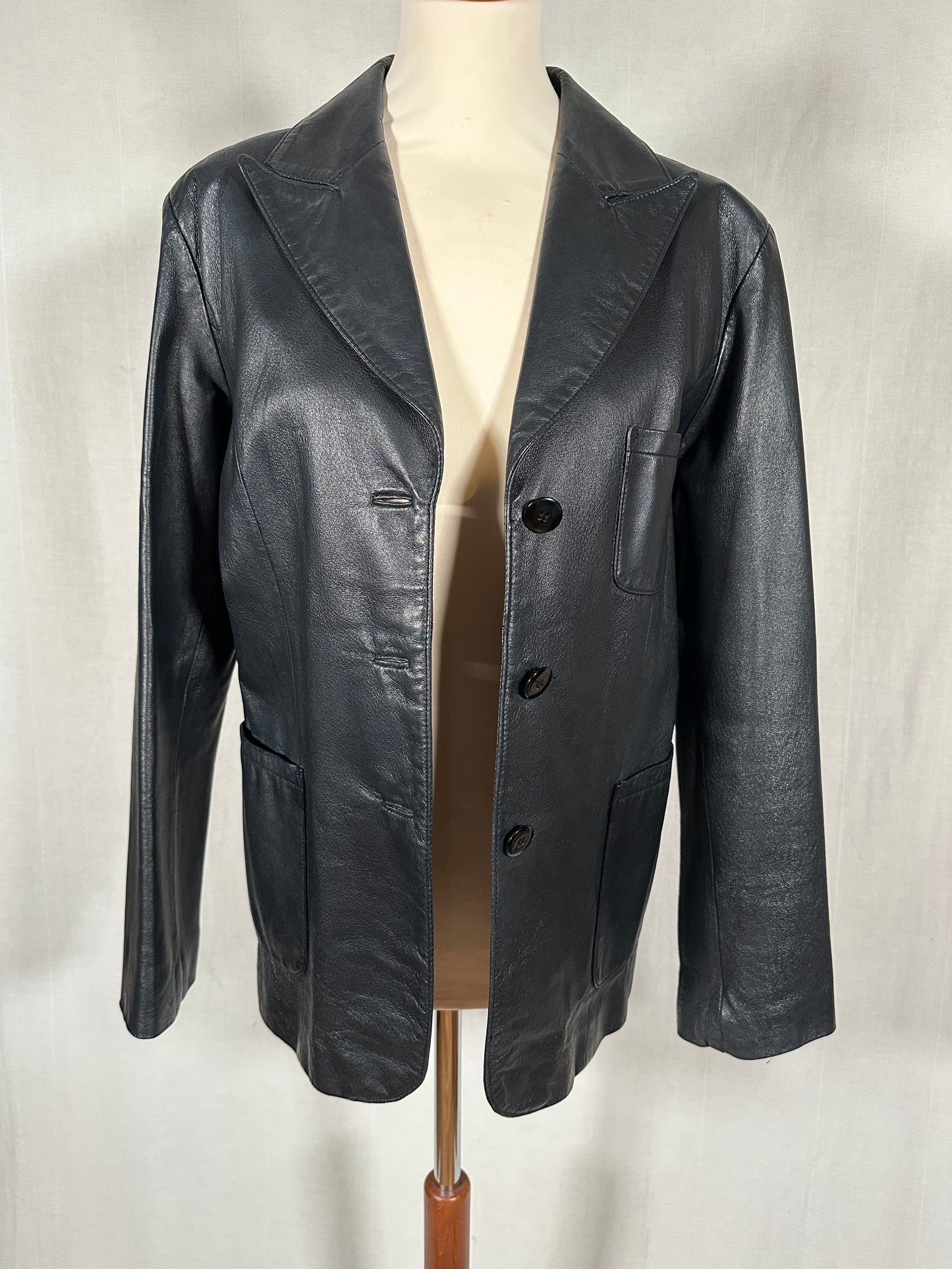 Giacca Mad’s Anni 2000 in Pelle Blu Tg.40/42