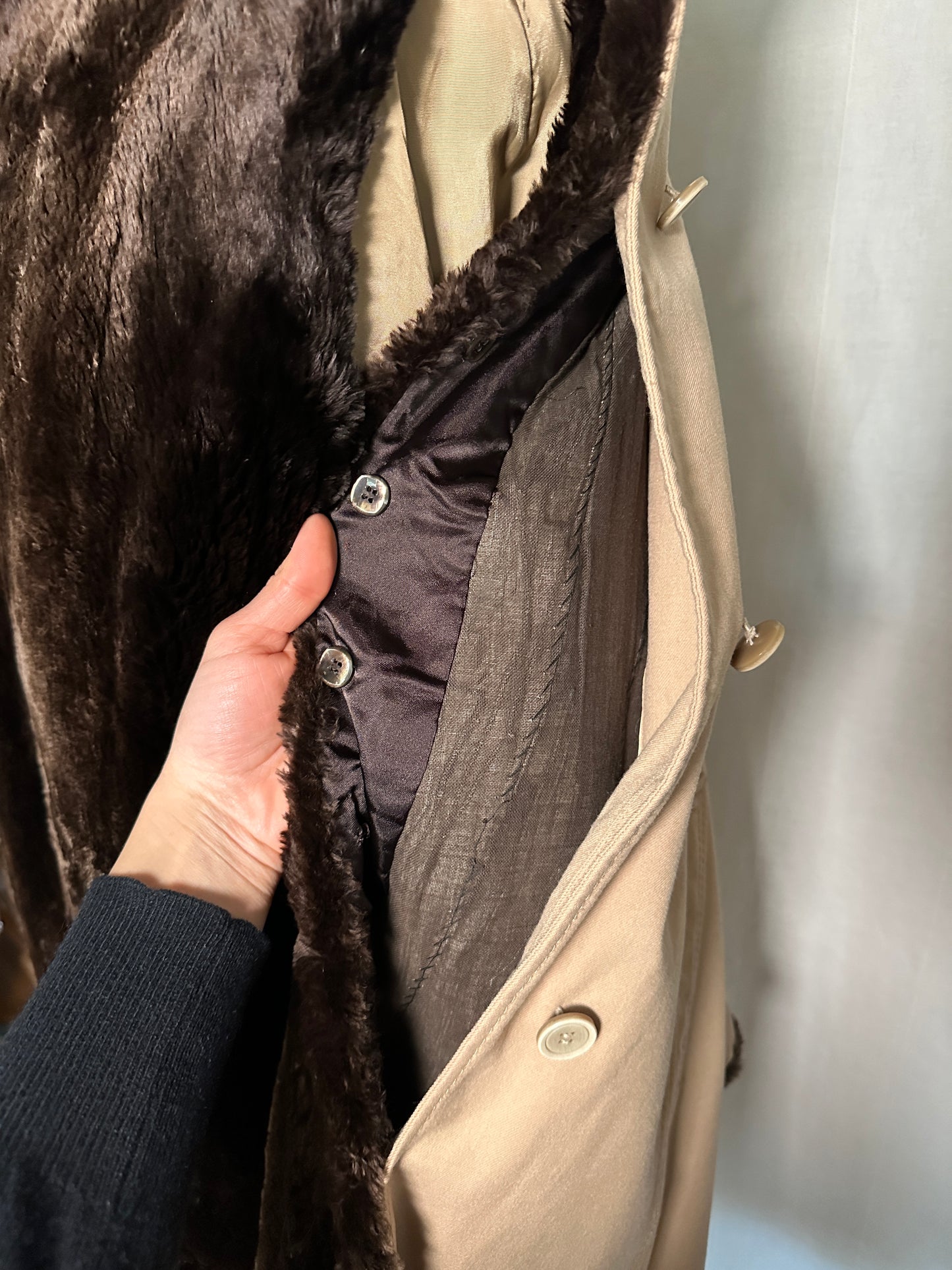 Cappotto Anni ‘70 in Lana con Gilet in Castoro