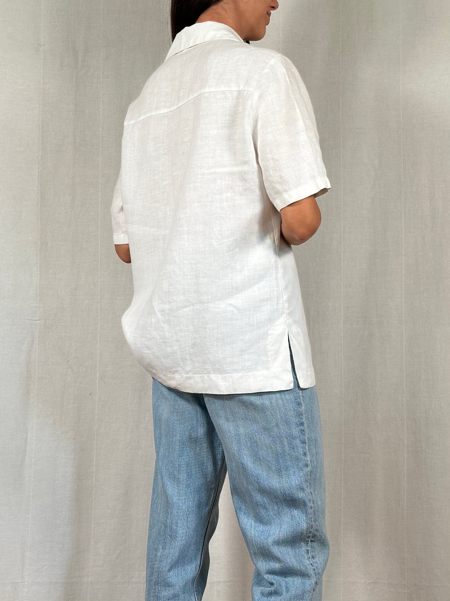 Camicia Vintage Studio 81 in Lino Bianca