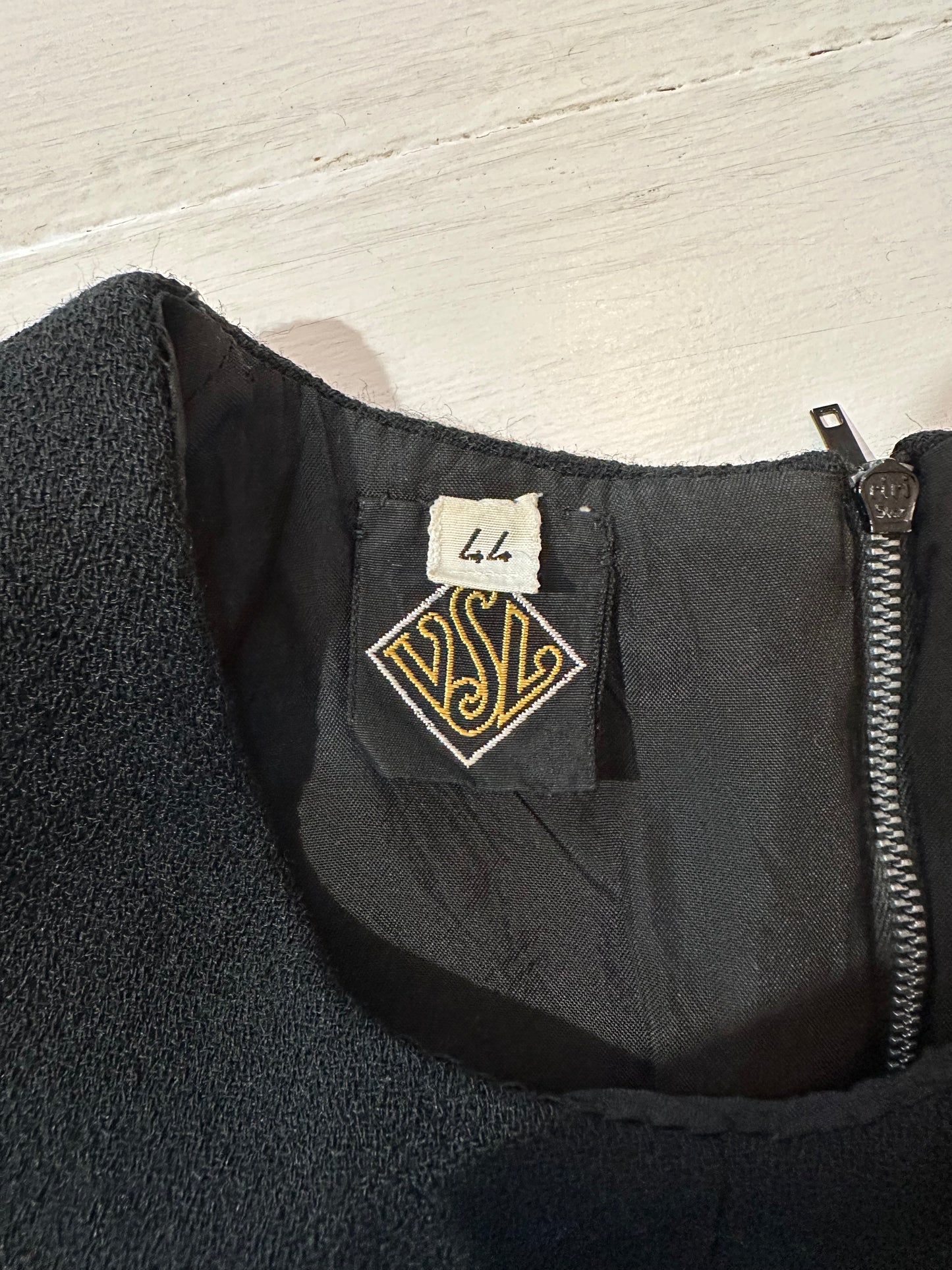 Abito Vintage Anni ‘60 Sartoriale in Lana Nero