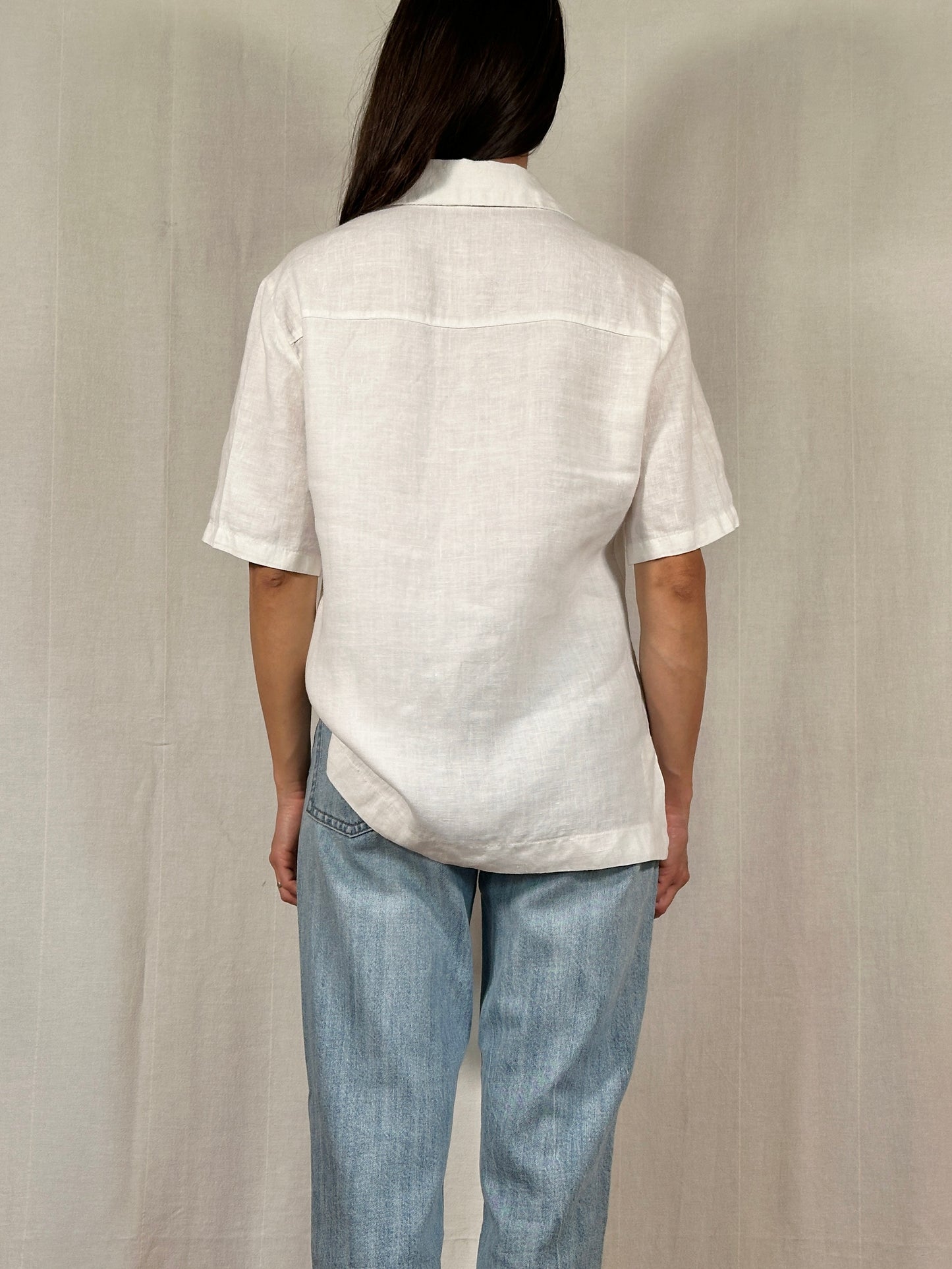 Camicia Vintage Studio 81 in Lino Bianca