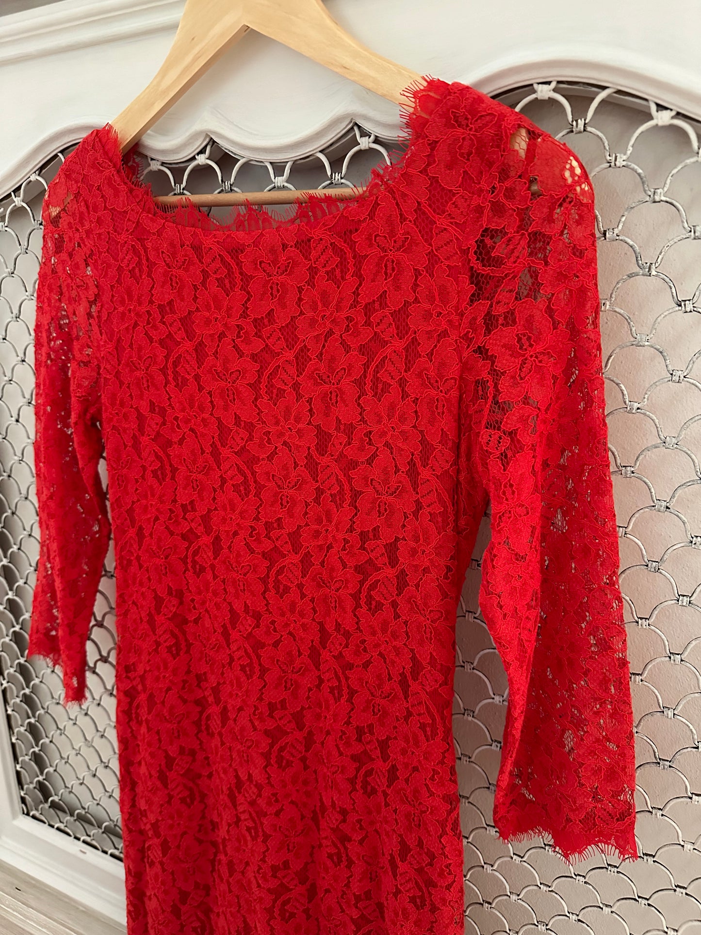 Abito Diane Von Furstenberg in Pizzo Corallo Tg.44