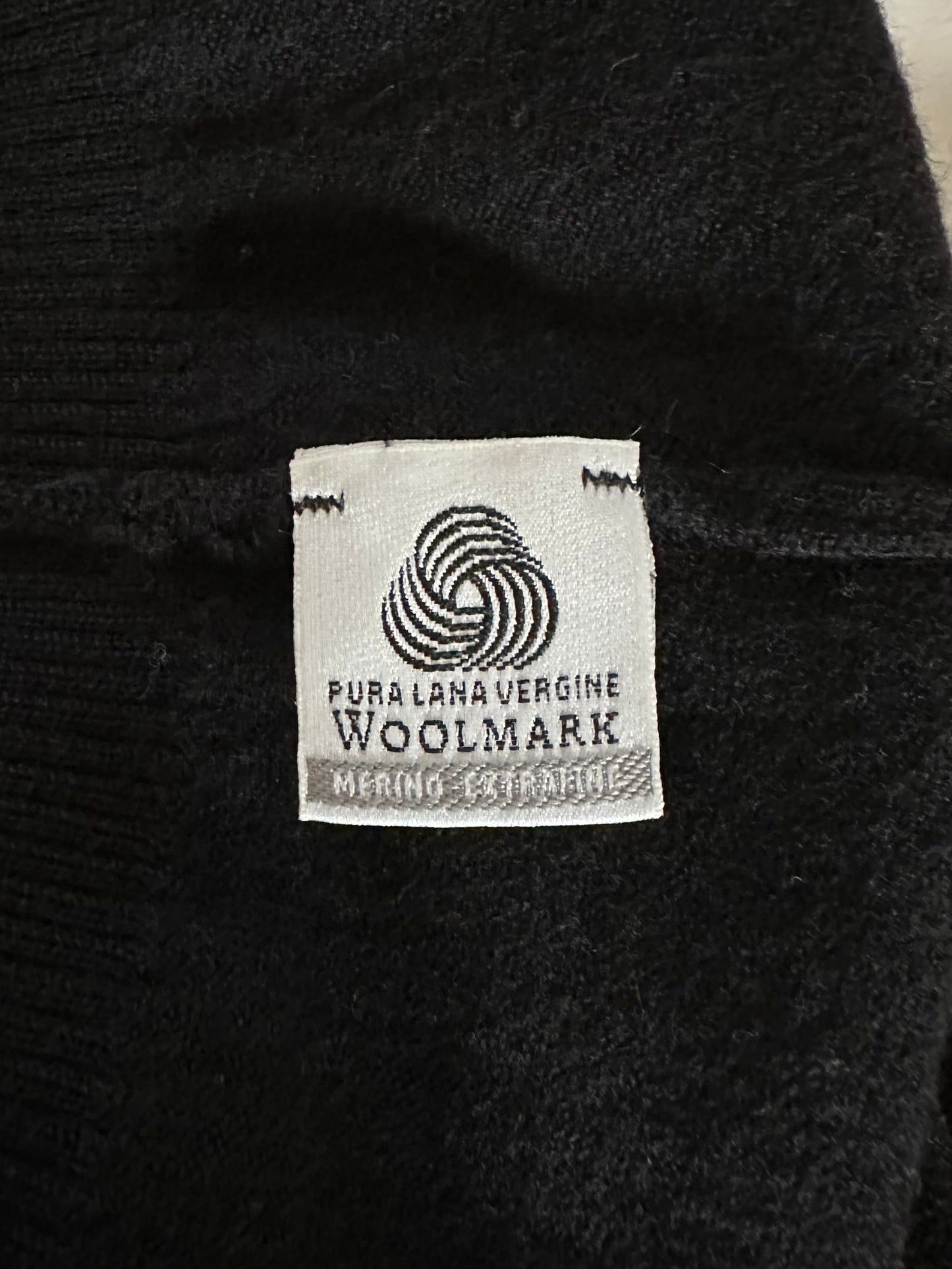 Sottogiacca Vintage Mazzonetto Manica Corta in Lana Nero Tg.40/42/44