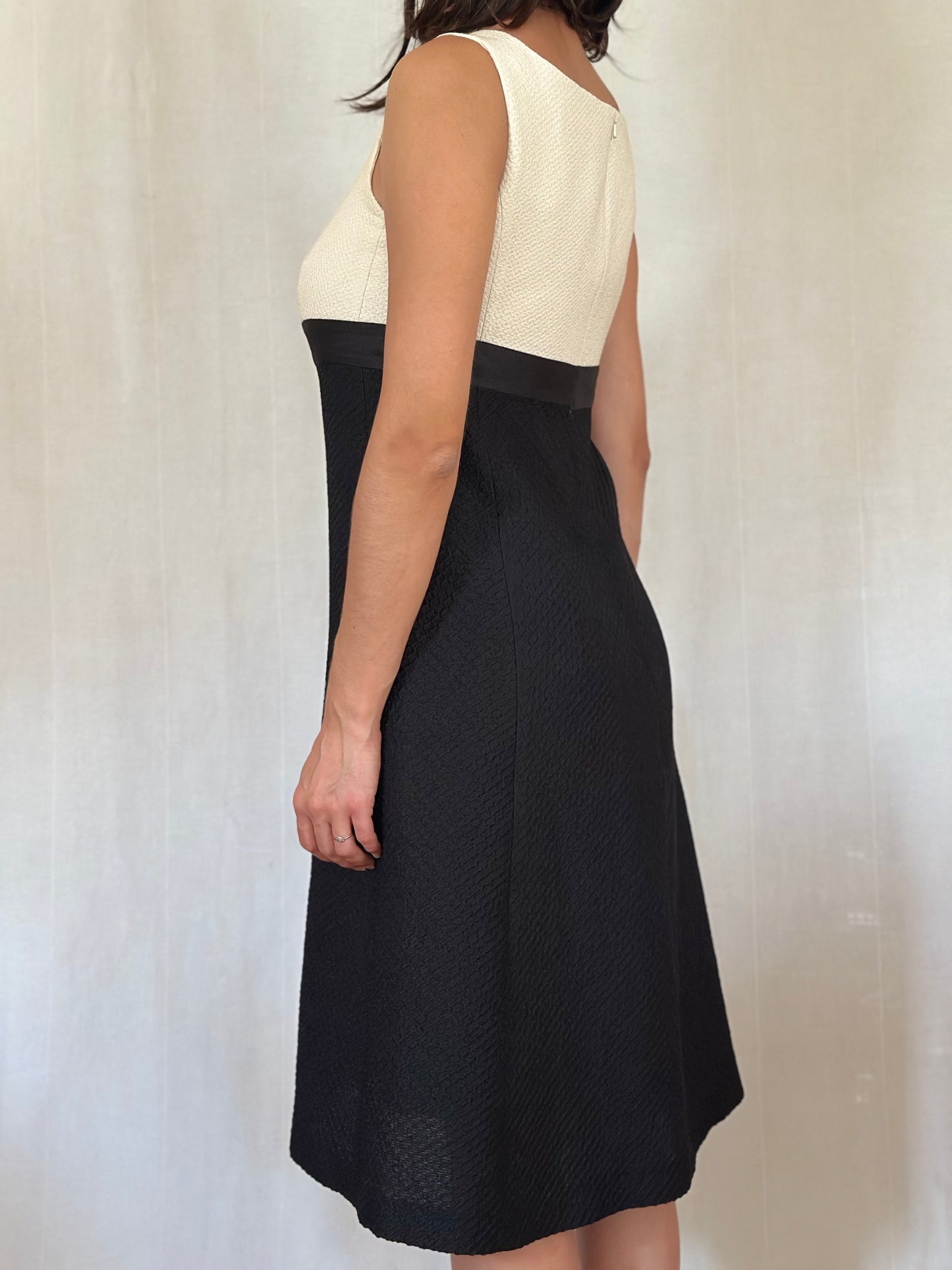 Abito MaxMara Pianoforte Elegante Nero e Panna Tg.42