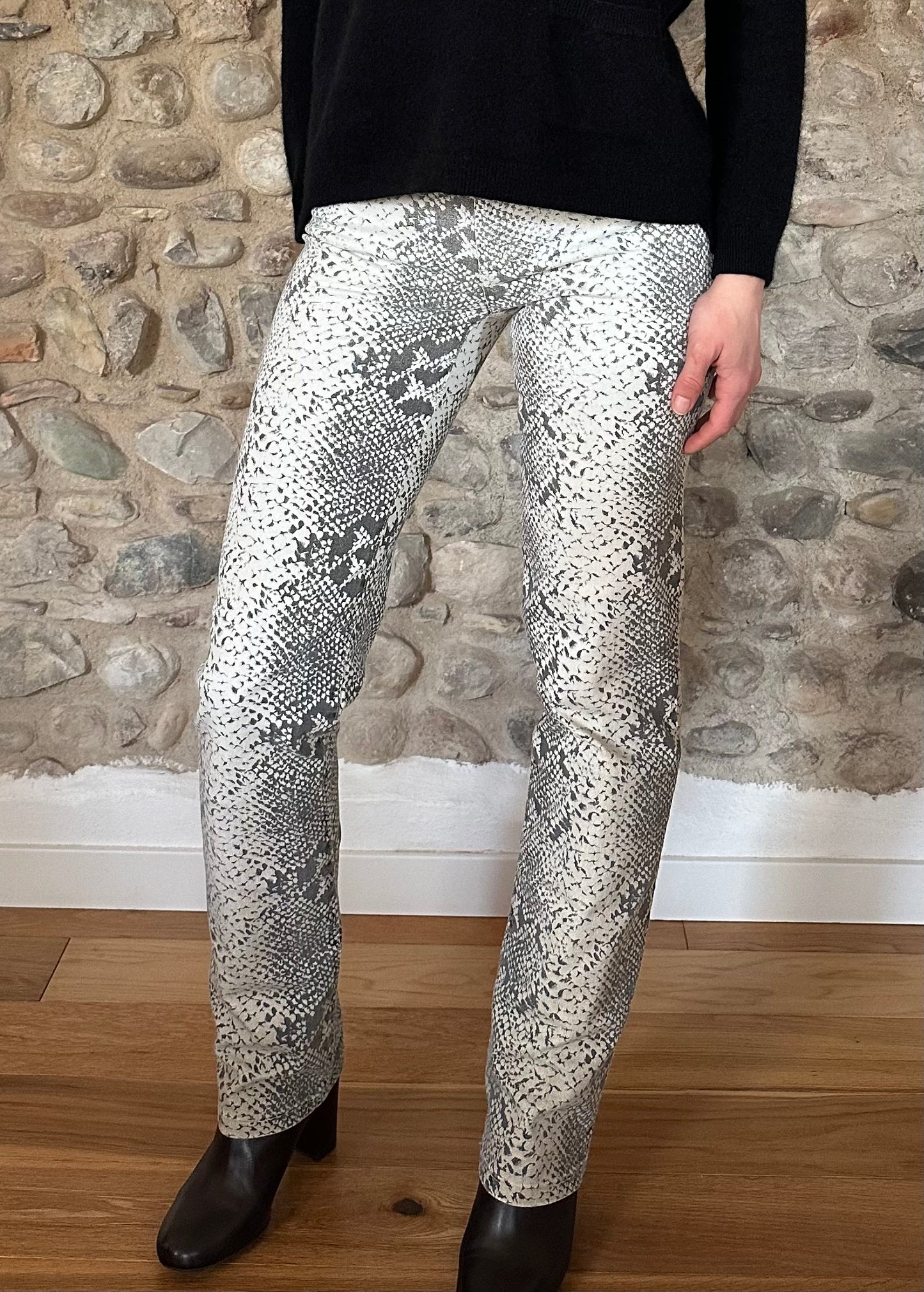 Pantaloni Krizia Jeans Pitonati Anni ‘90 Tg.38/40