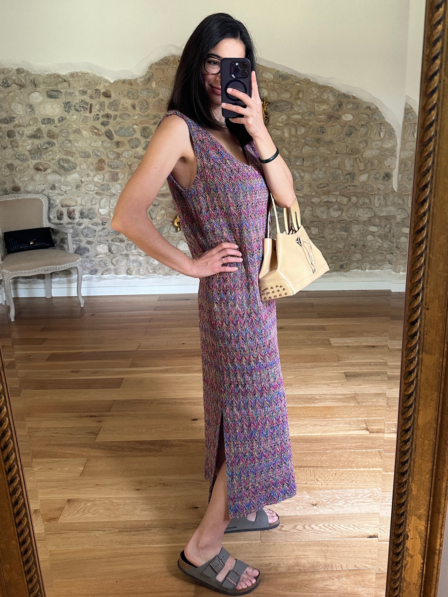 Abito Lungo Multicolore Sartoriale Anni ‘90 Tg.44/46