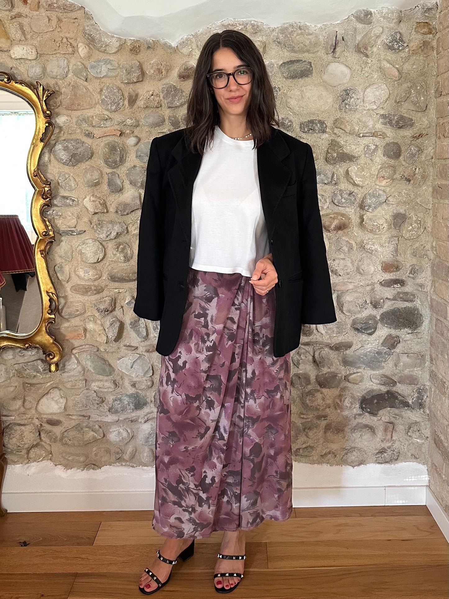 Gonna Pantalone Anni ‘80 in Viscosa Floreale Tg.42/44