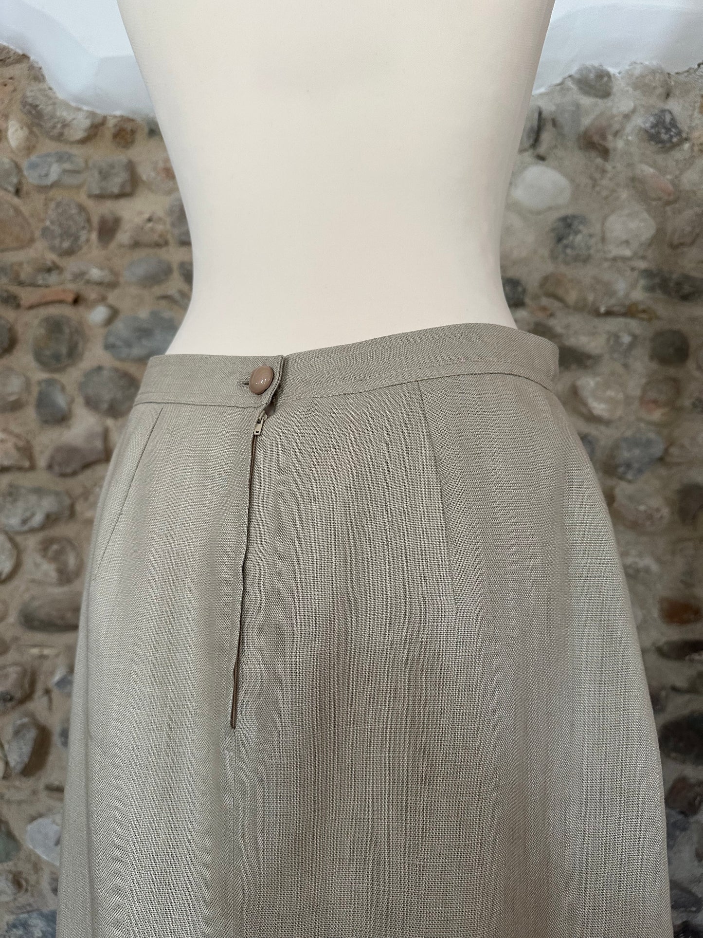 Gonna Valentino MissV Vintage Anni ‘80 in Lino Beige Tg.44