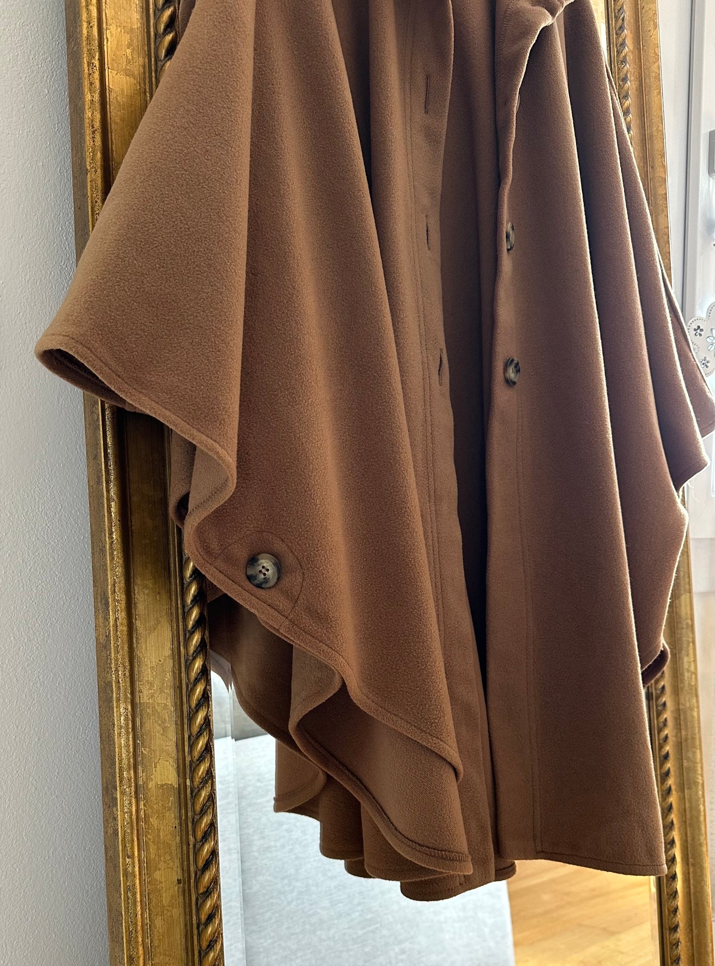 Cappa Mantella Anni ‘70 in Lana Marrone Biscotto Tg.Unica