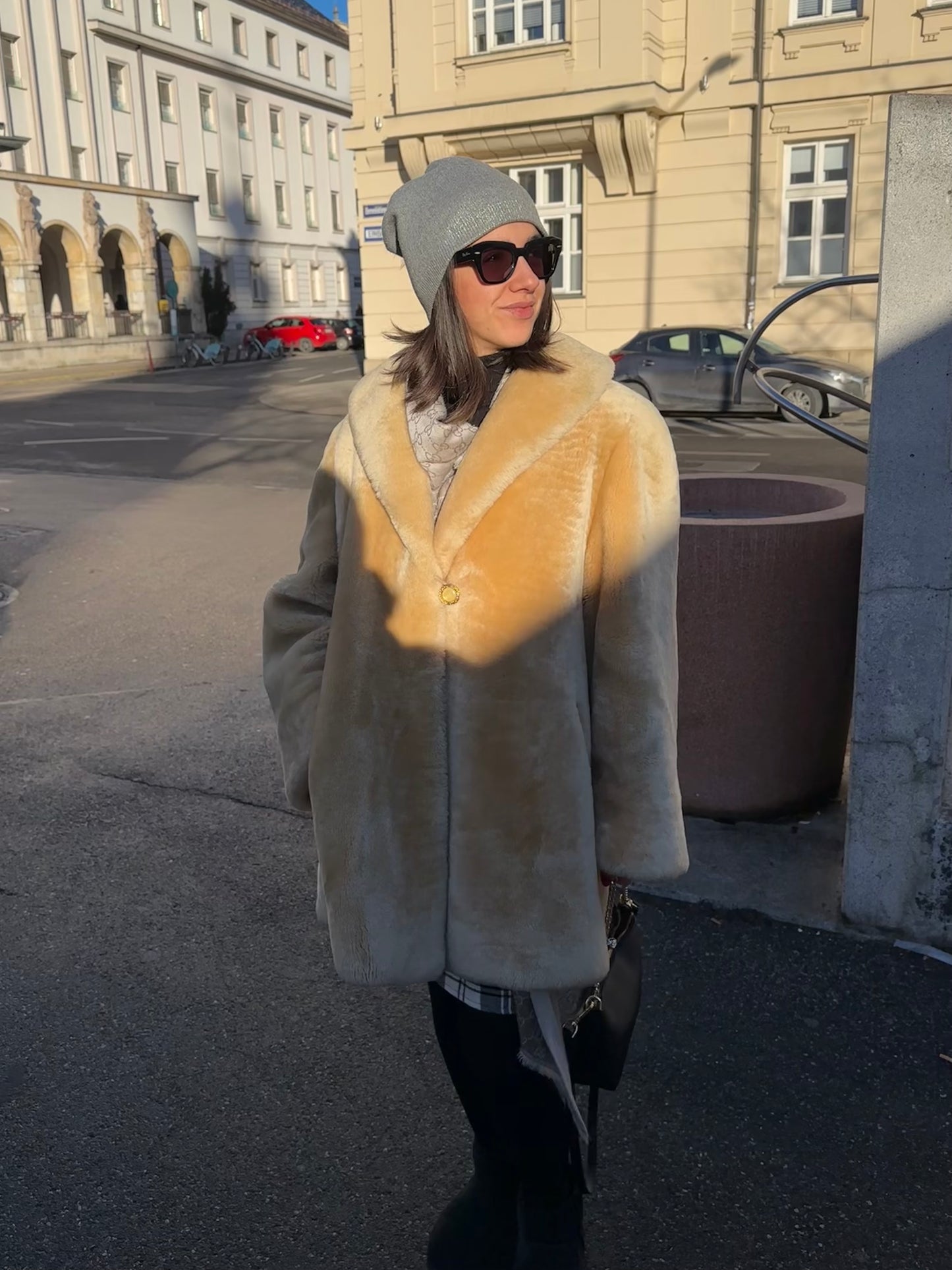 Pelliccia Vintage in Agnello Beige Tg.48/50