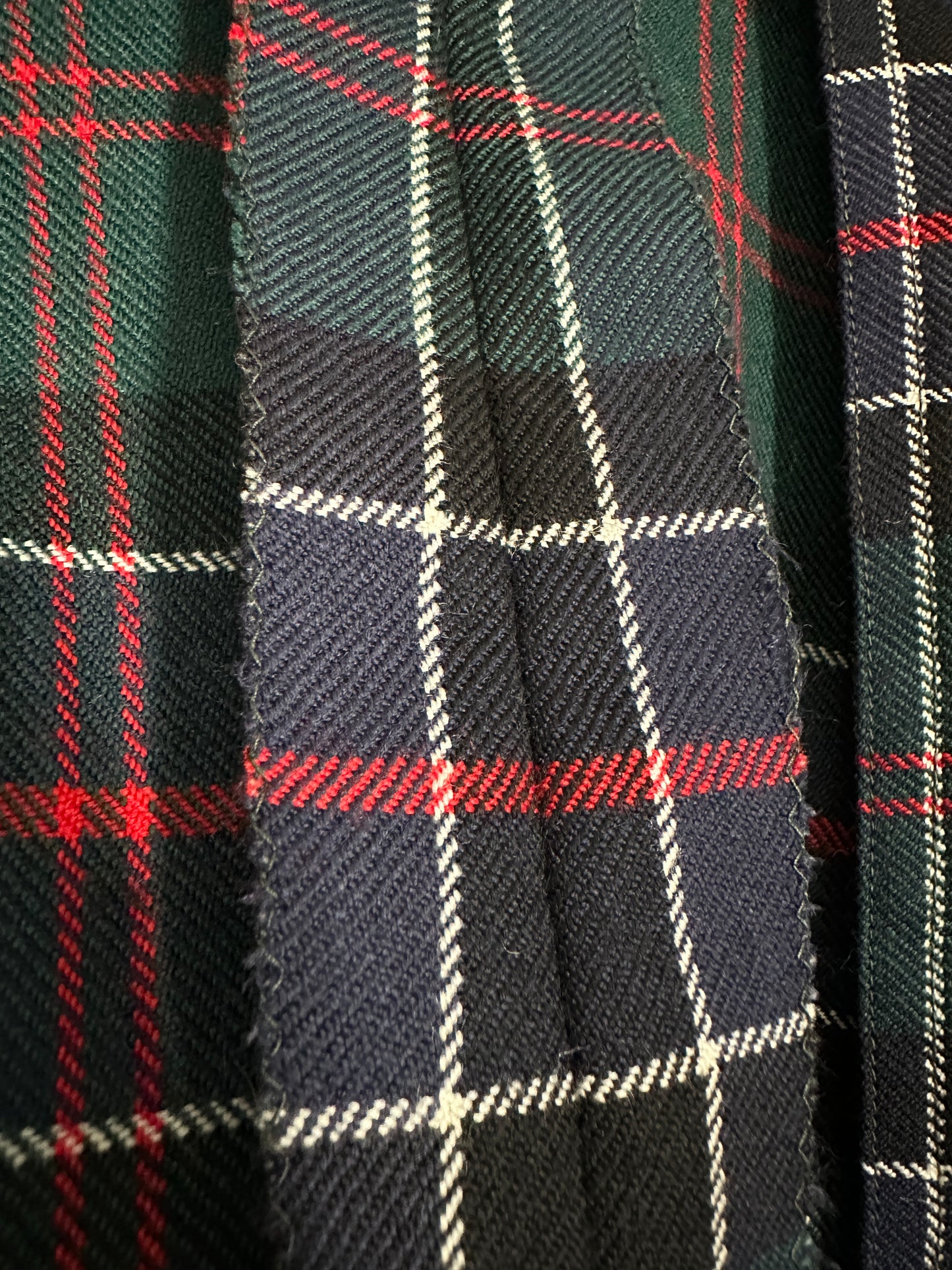 Abito Sartoriale Anni ‘60 in Lana Tartan Verde Blu