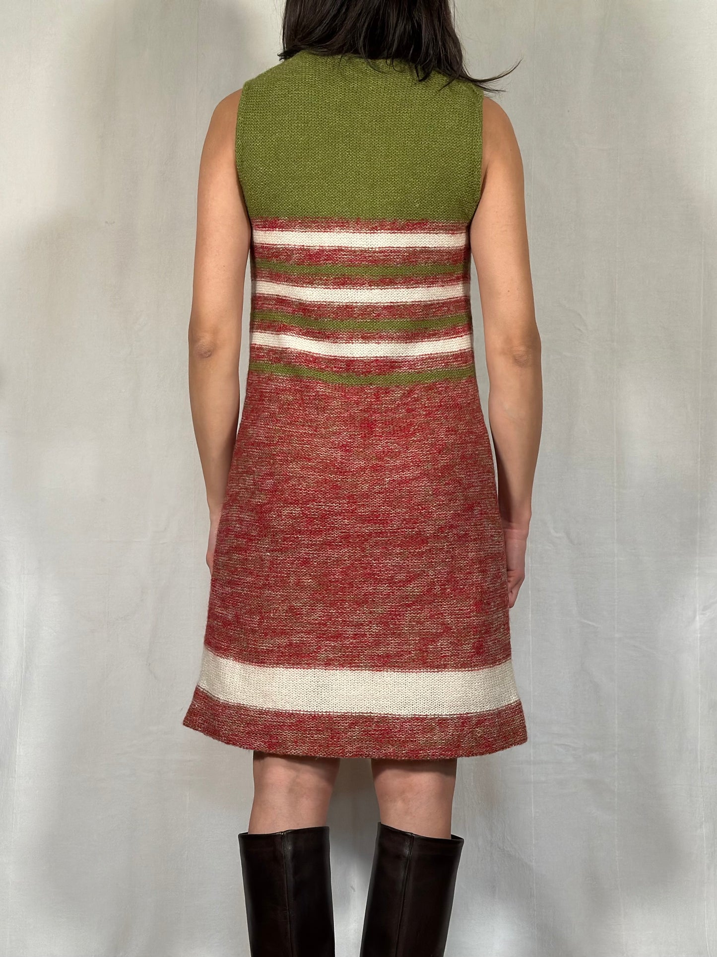 Abito Anni ‘70 Svasato in Lana a Righe