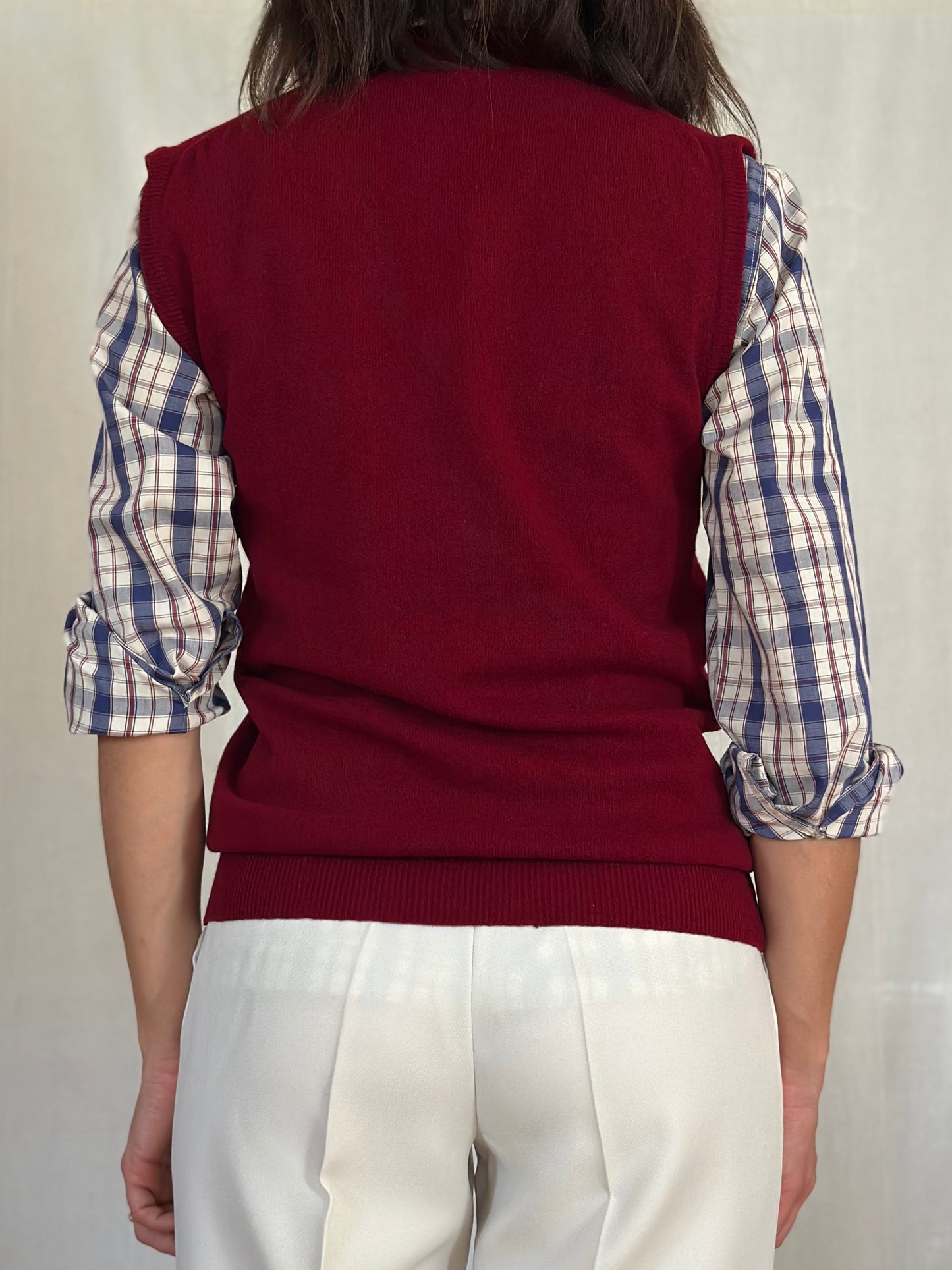 Gilet Anni ‘80/‘90 in Lana Bordeaux Tg.40/42/44