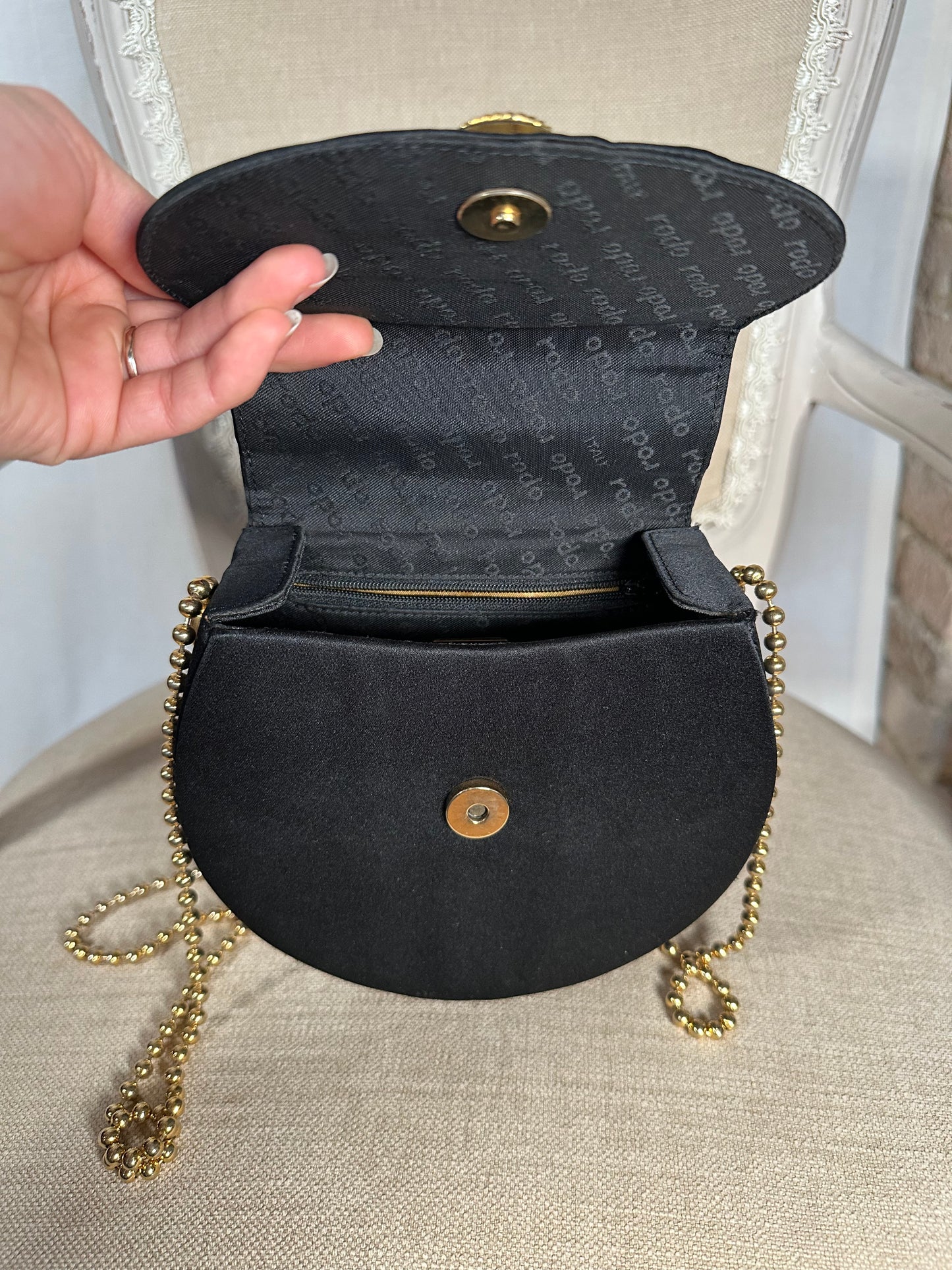 Borsa Rodo Anni ‘80 in Seta Nera