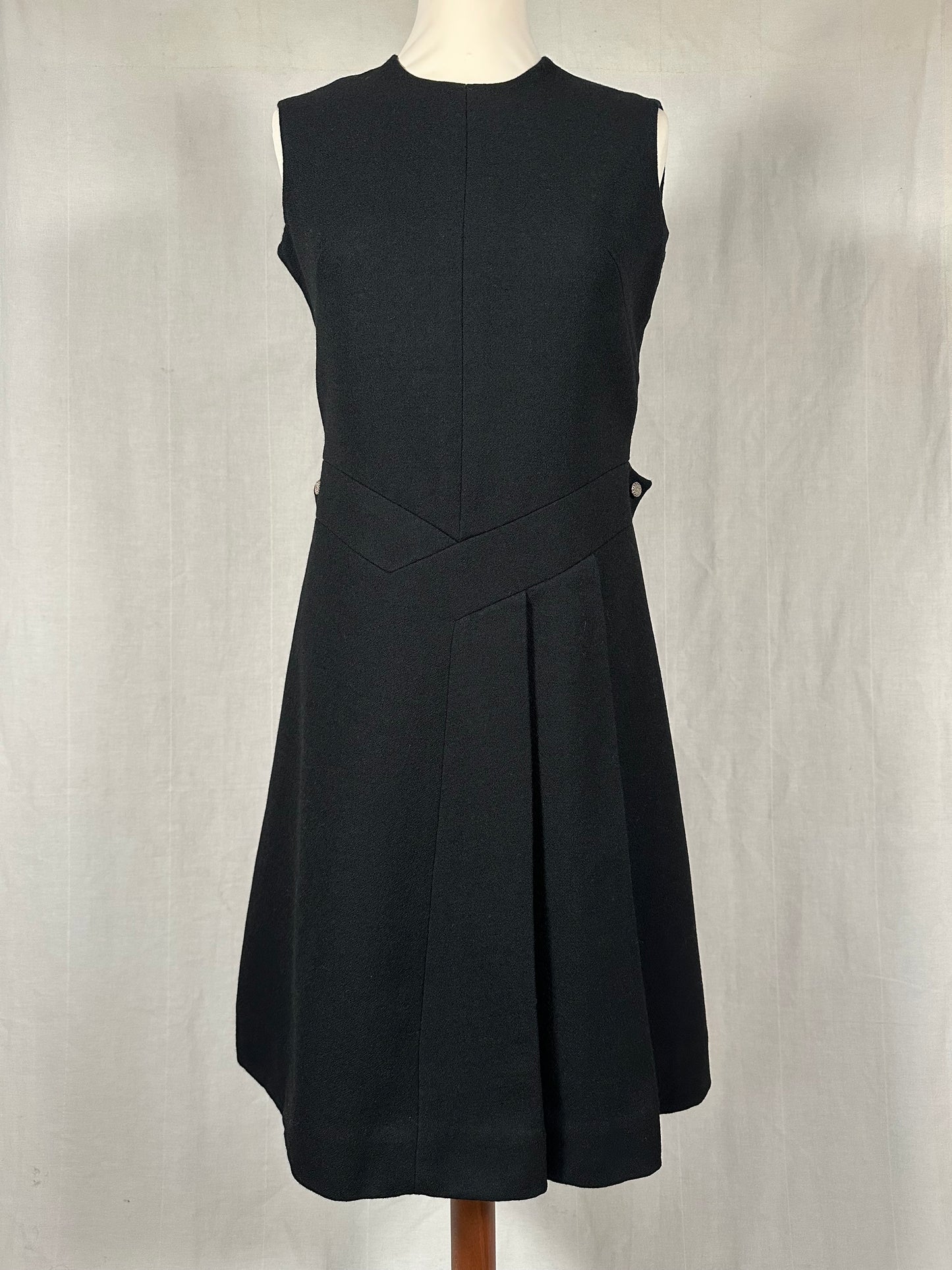 Abito Vintage Anni ‘60 Sartoriale in Lana Nero