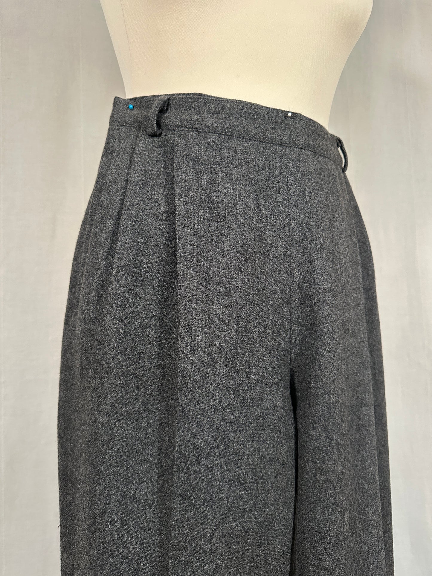 Pantaloni Classici Vintage in Misto Lana Grigi Tg.42