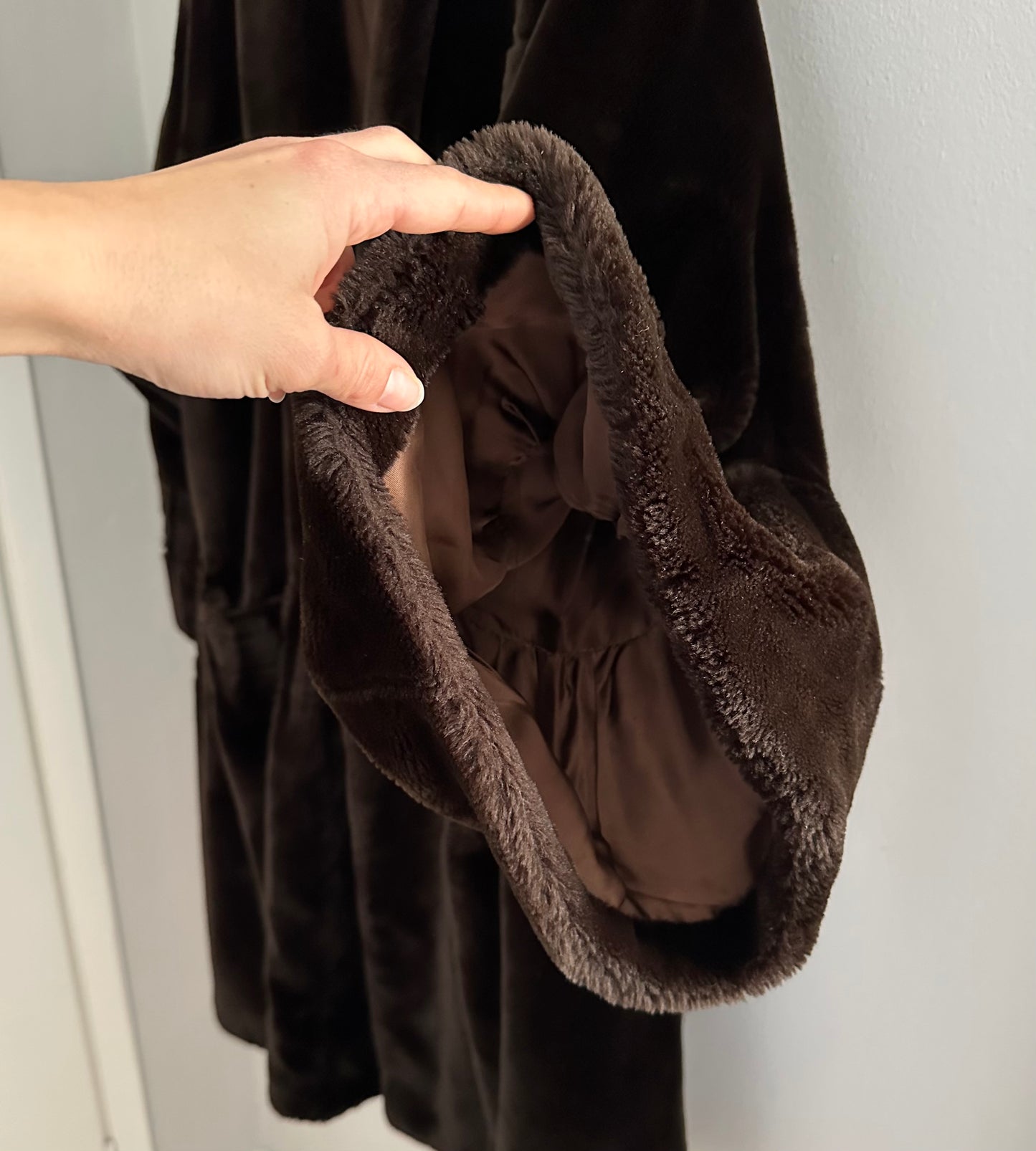 Pelliccia Sintetica Anni ‘80 Marrone Tg. Unica