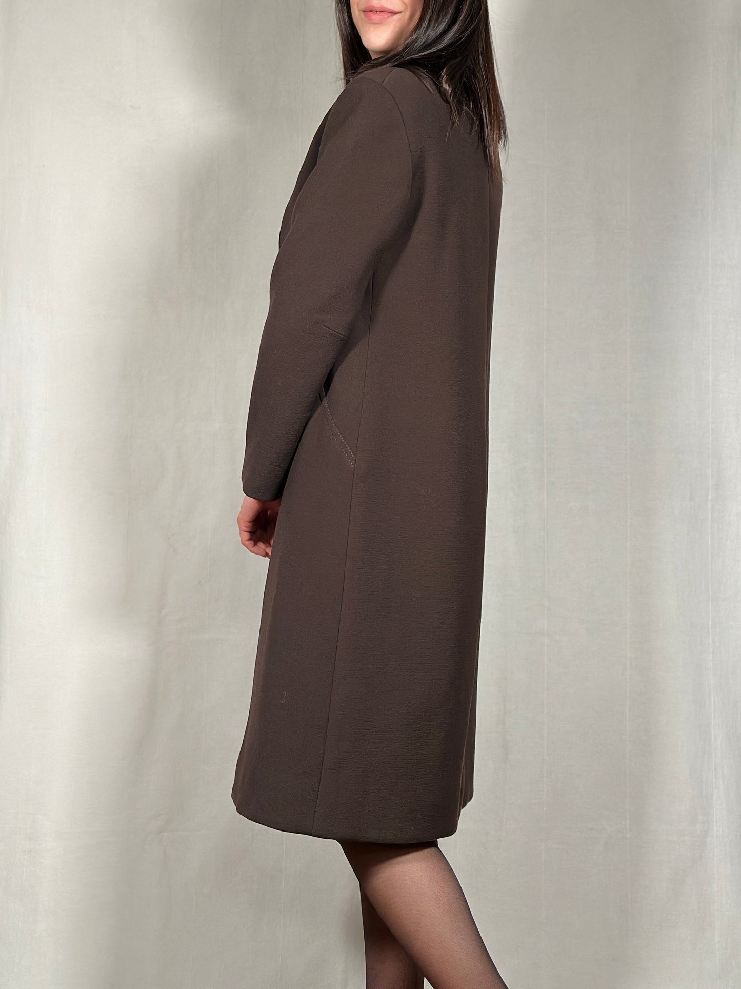 Cappotto Vintage Metà Anni ‘60 Sartoriale Marrone Cioccolato