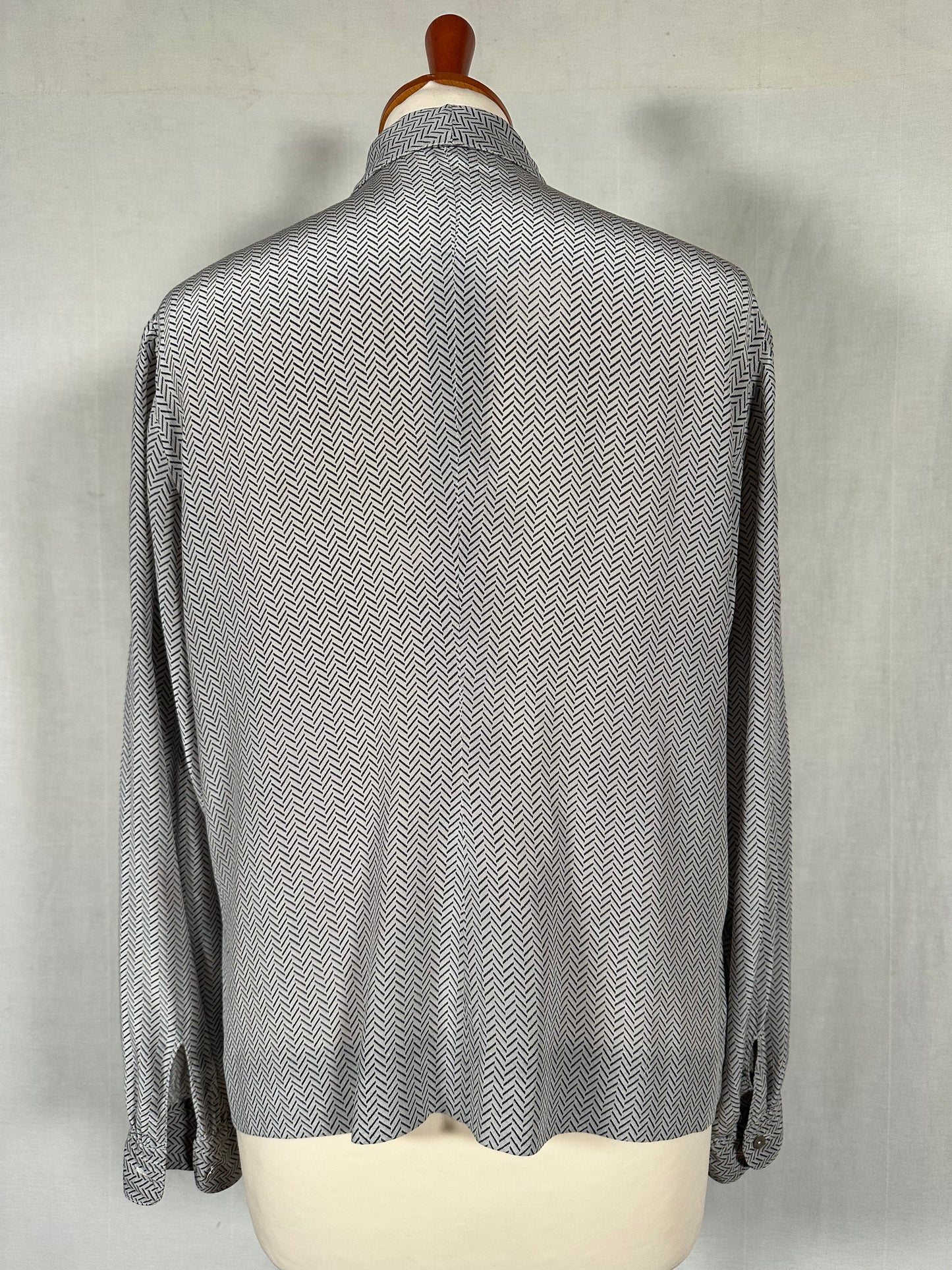 Camicia Sartoriale Anni ‘80 in Seta Grigia Tg.44/46