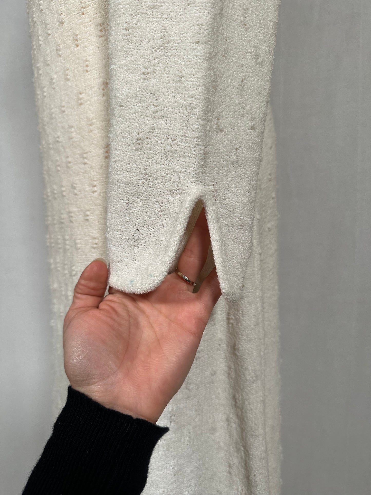 Abito Midi Anni ‘70/‘80 Nuovo Misto Lana Panna Tg.40/42