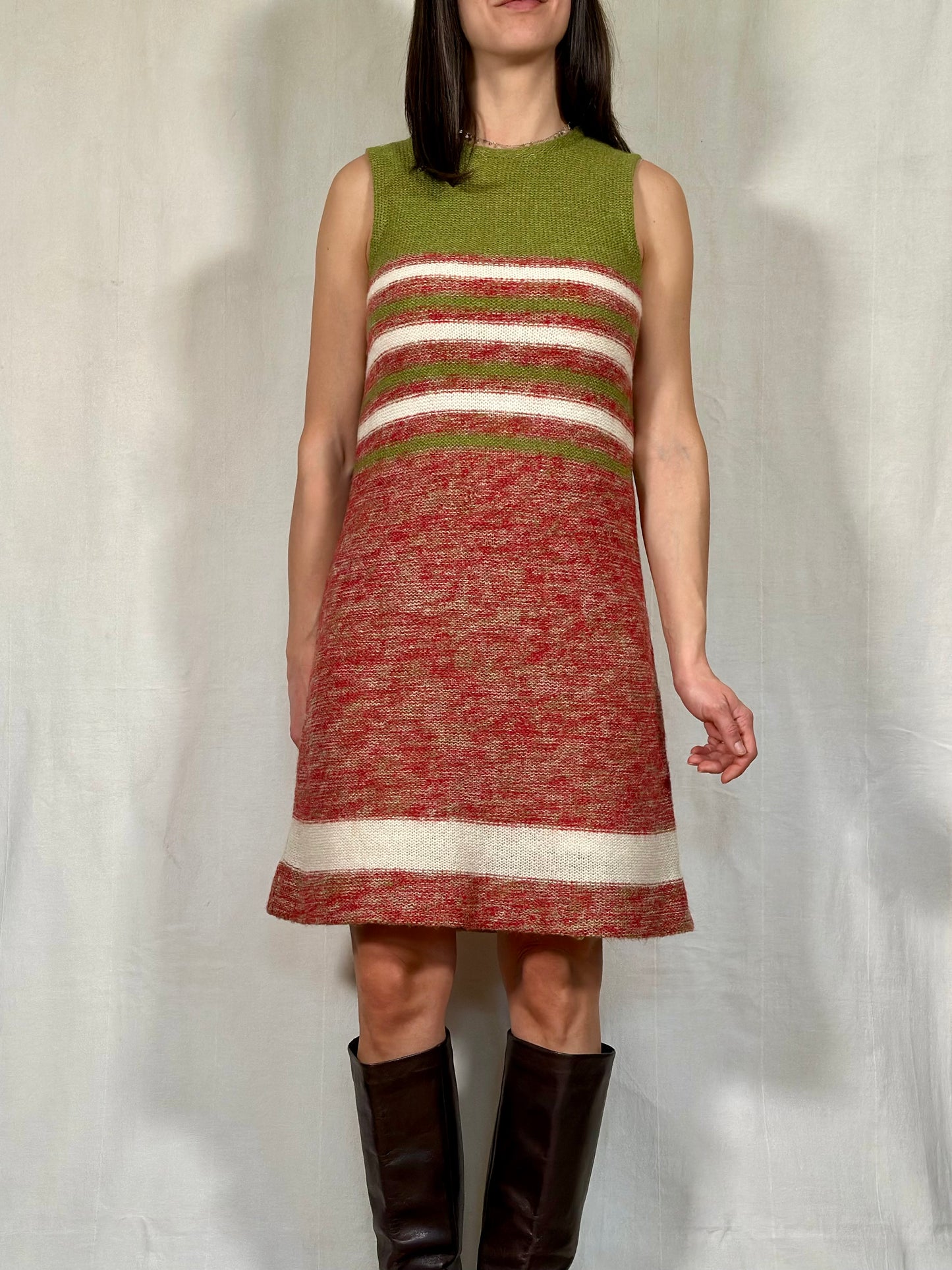 Abito Anni ‘70 Svasato in Lana a Righe