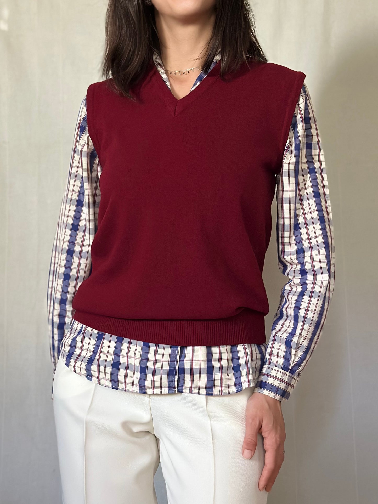 Gilet Anni ‘80/‘90 in Lana Bordeaux Tg.40/42/44