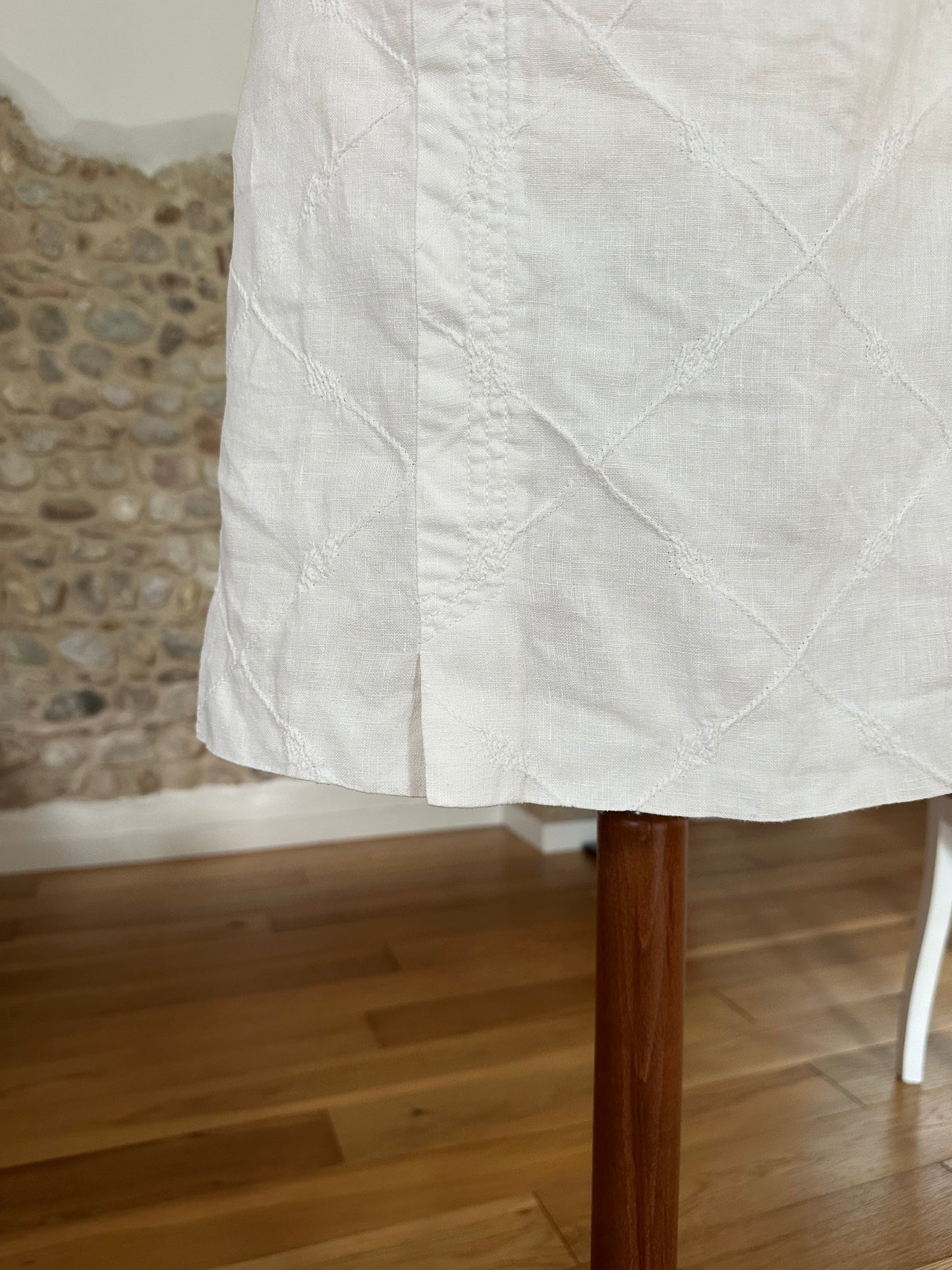 Gonna Vintage Lella Mode in Lino Bianca Tg.44/46