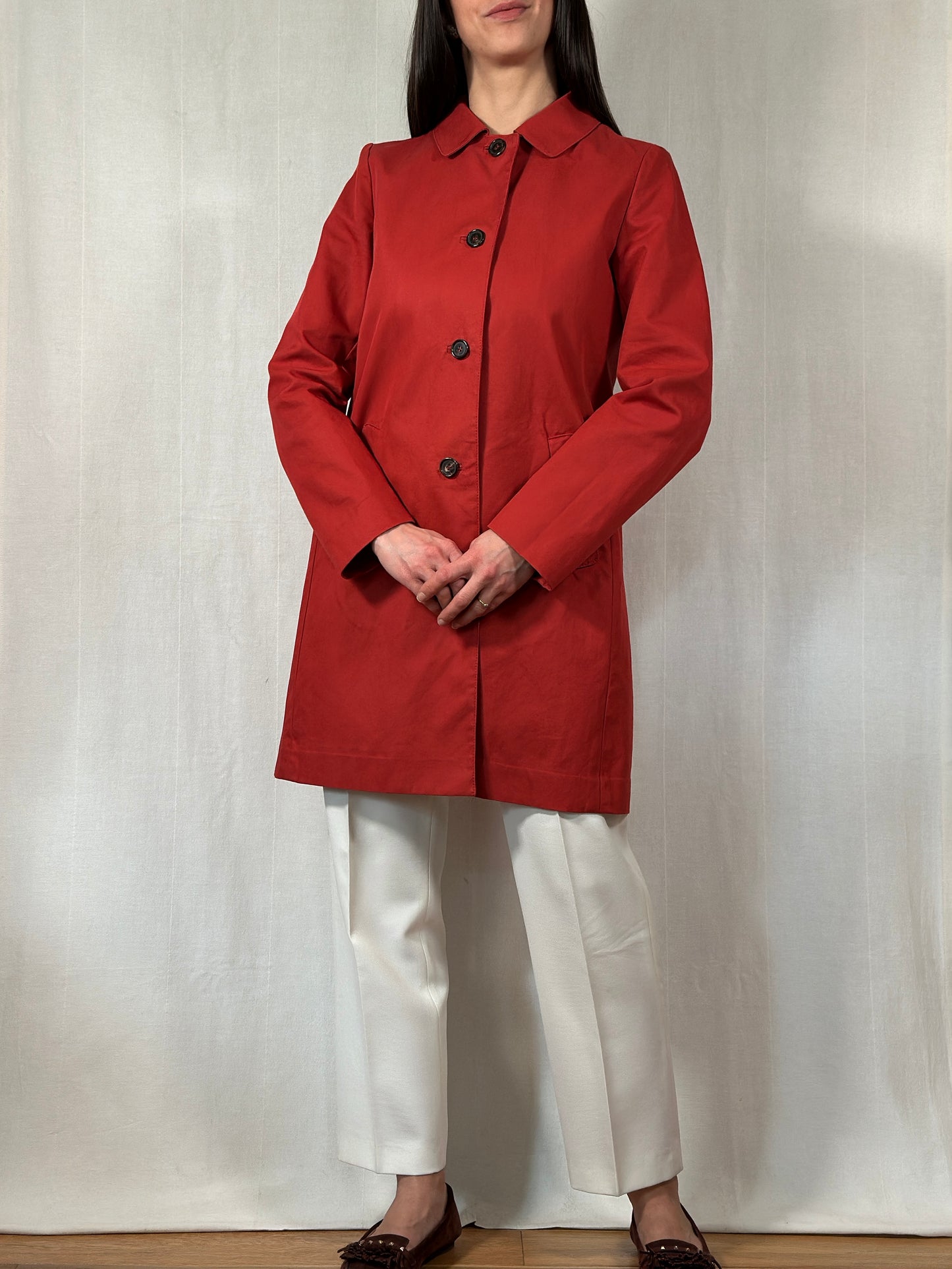 Impermeabile ‘S Max Mara in Cotone Rosso Mattone