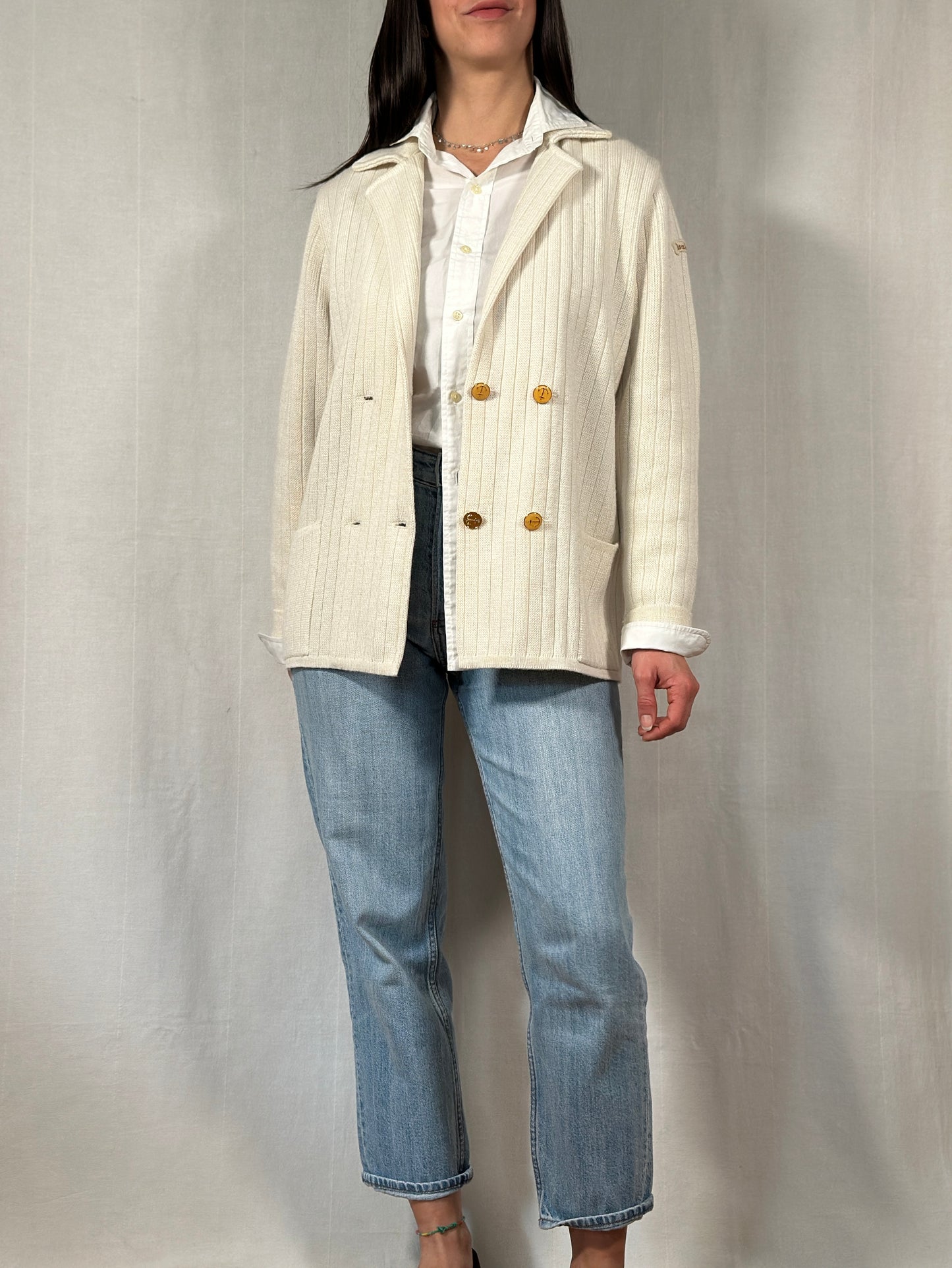 Cardigan Anni ‘80 in Misto Lana Panna