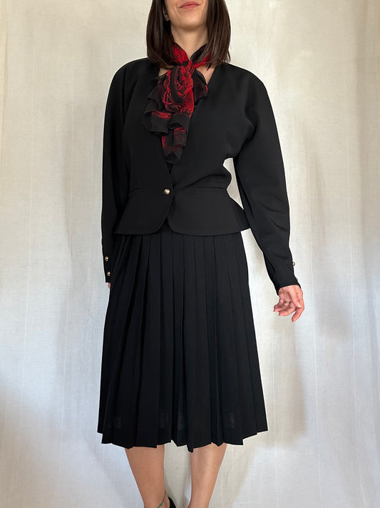 Giacca Genny Vintage Anni ‘80 in Lana Nera Tg.42