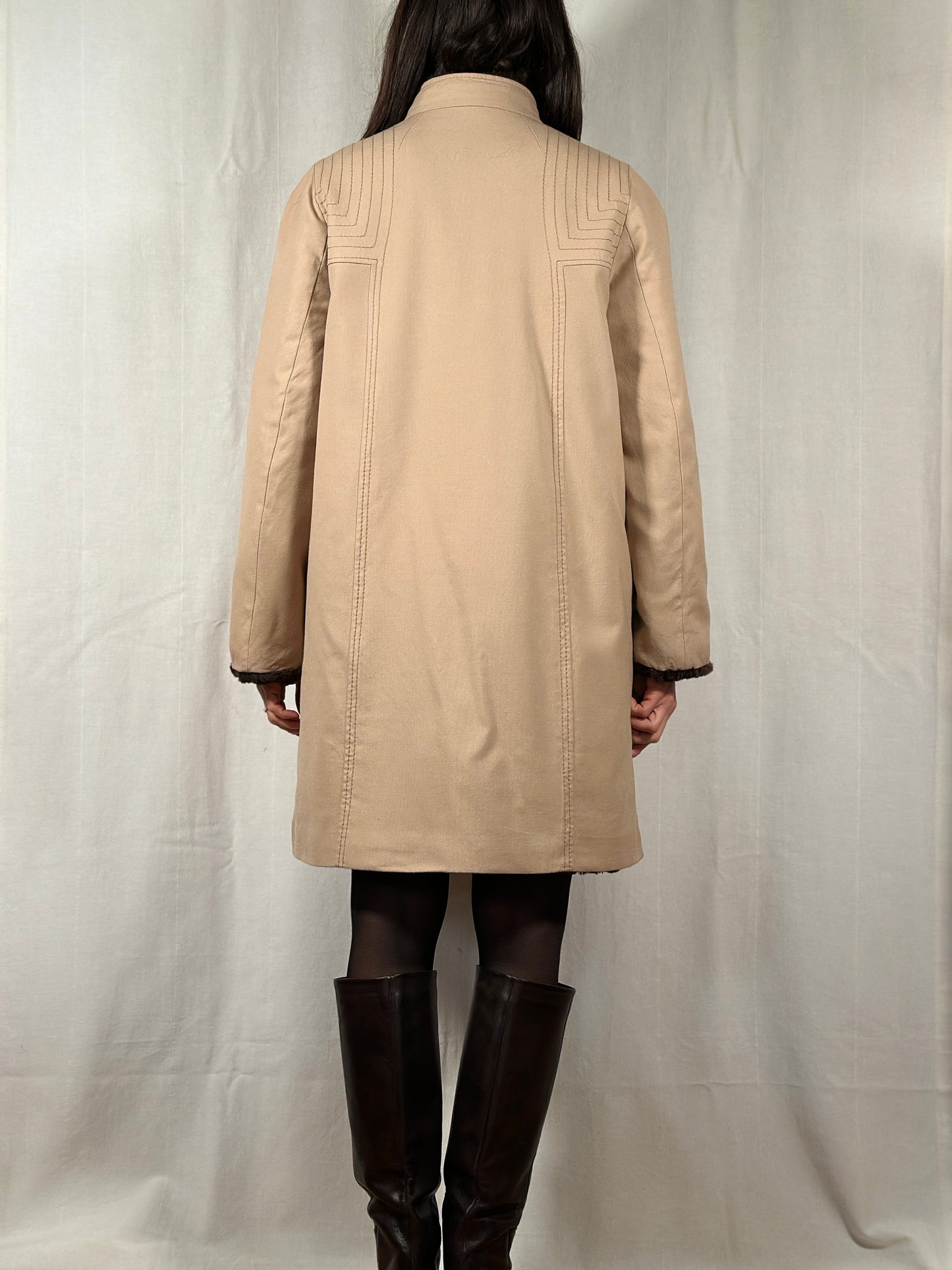 Cappotto Anni ‘70 in Lana con Gilet in Castoro