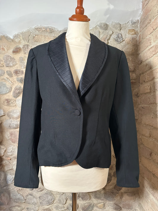 Giacca Vintage in Lana Nera