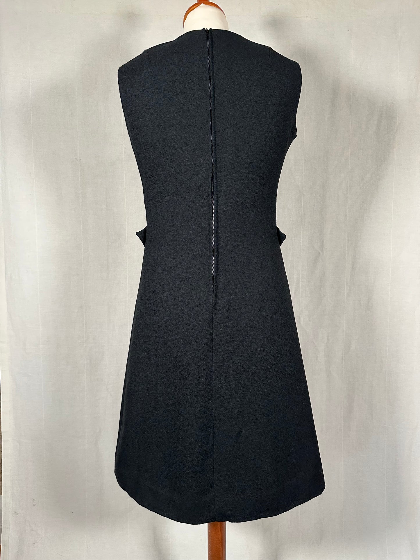 Abito Vintage Anni ‘60 Sartoriale in Lana Nero