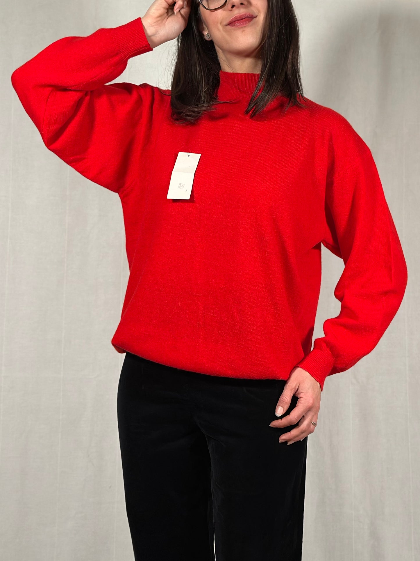 Lupetto Vintage Nuovo in Lana Rosso