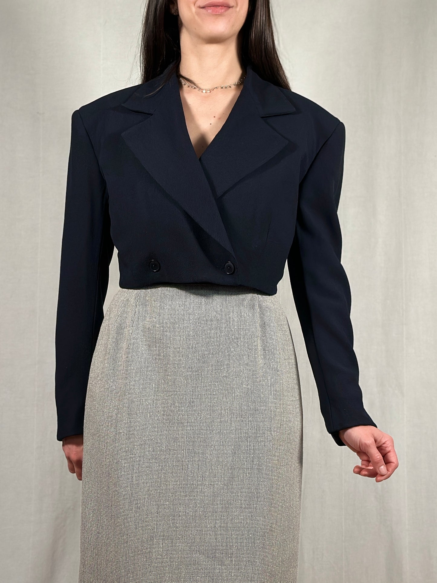 Giacca Crop Gianni Versace Vintage Anni ‘80 Blu