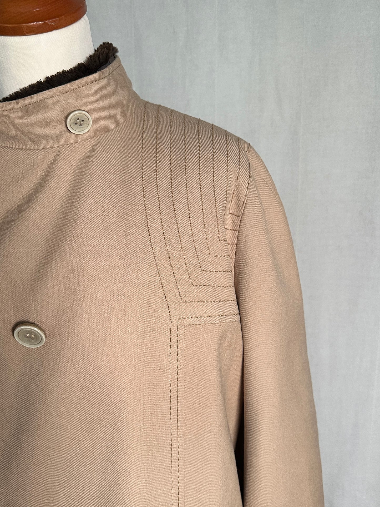 Cappotto Anni ‘70 in Lana con Gilet in Castoro