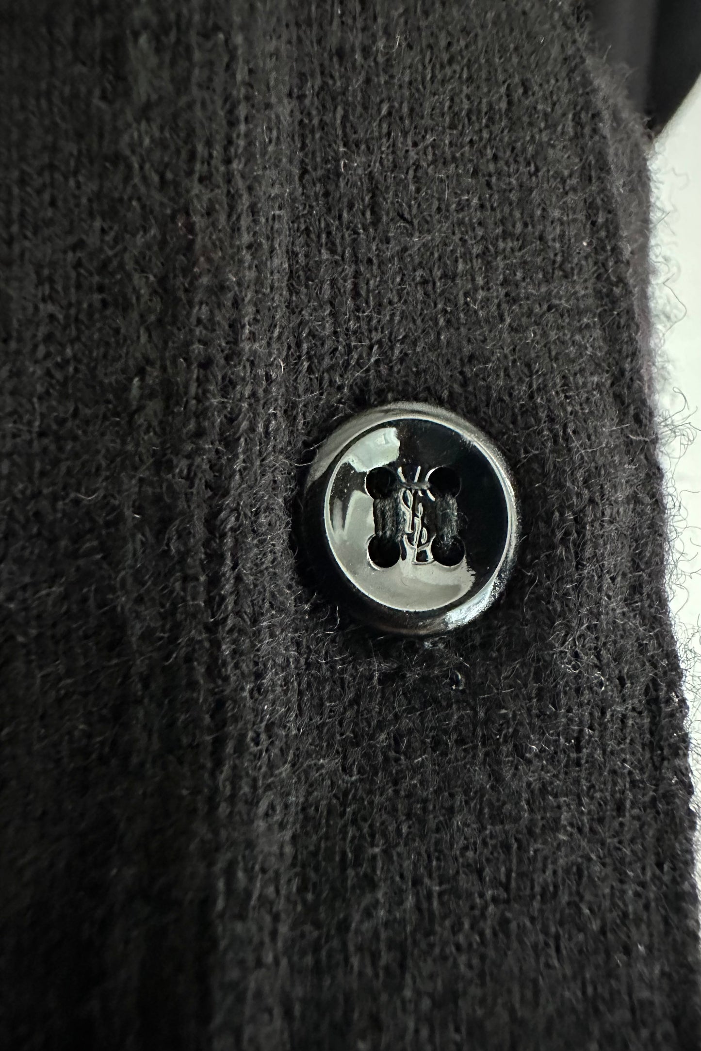 Cardigan Yves Saint Laurent Lungo in Lana Nero Tg.Unica