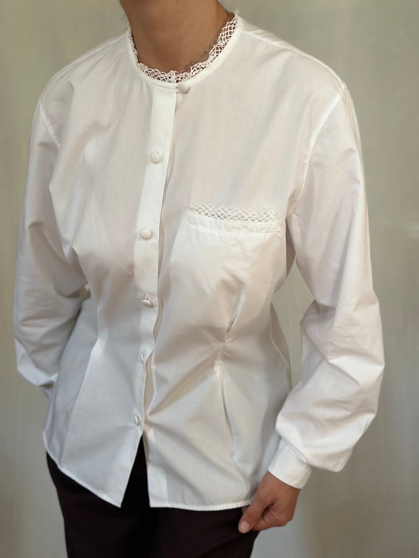 Camicia Vintage Anni ‘90 Calbros in Cotone Bianca Tg.46/48