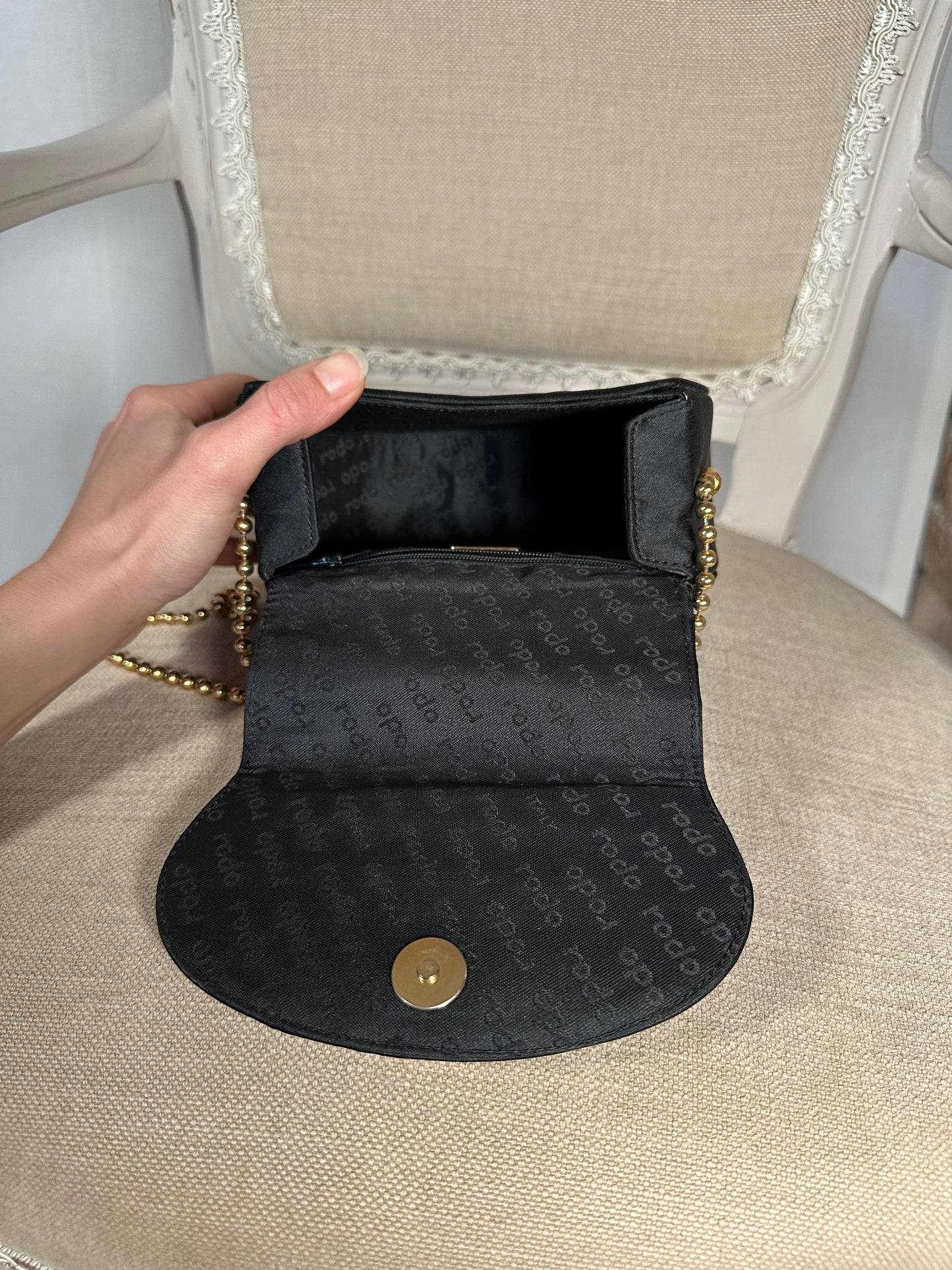 Borsa Rodo Anni ‘80 in Seta Nera