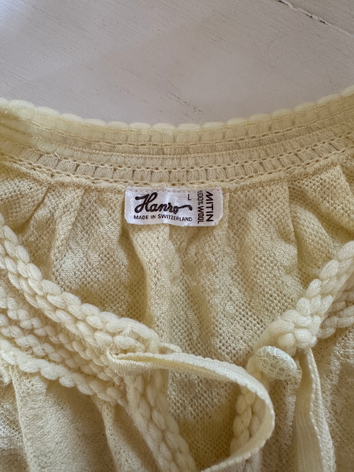 Liseuse Vintage Hanro Anni ‘60 in Lana Gialla