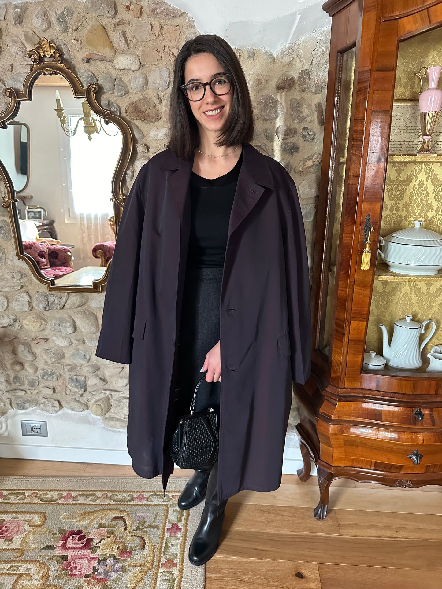 Impermeabile Vintage Salco Viola anni ‘70 Tg.48/50