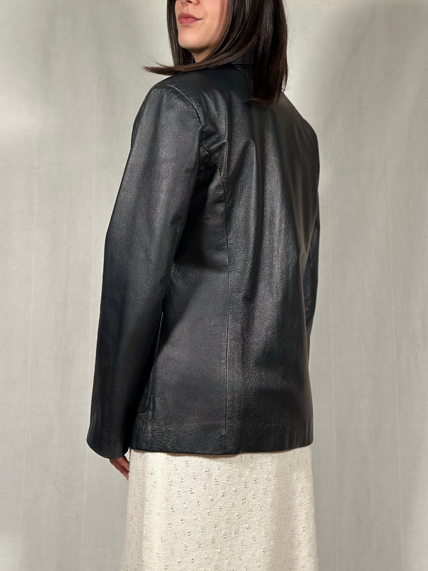 Giacca Mad’s Anni 2000 in Pelle Blu Tg.40/42