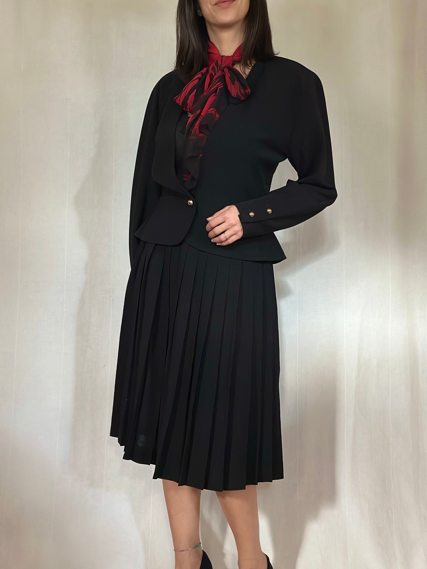 Giacca Genny Vintage Anni ‘80 in Lana Nera Tg.42