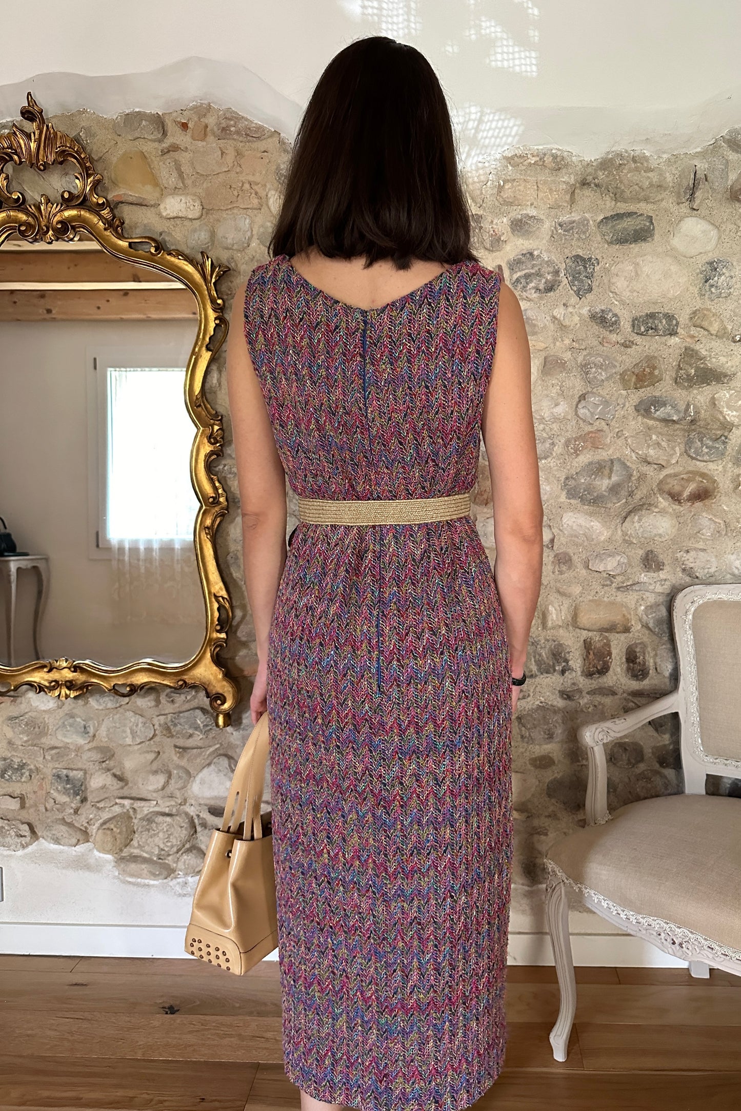 Abito Lungo Multicolore Sartoriale Anni ‘90 Tg.44/46