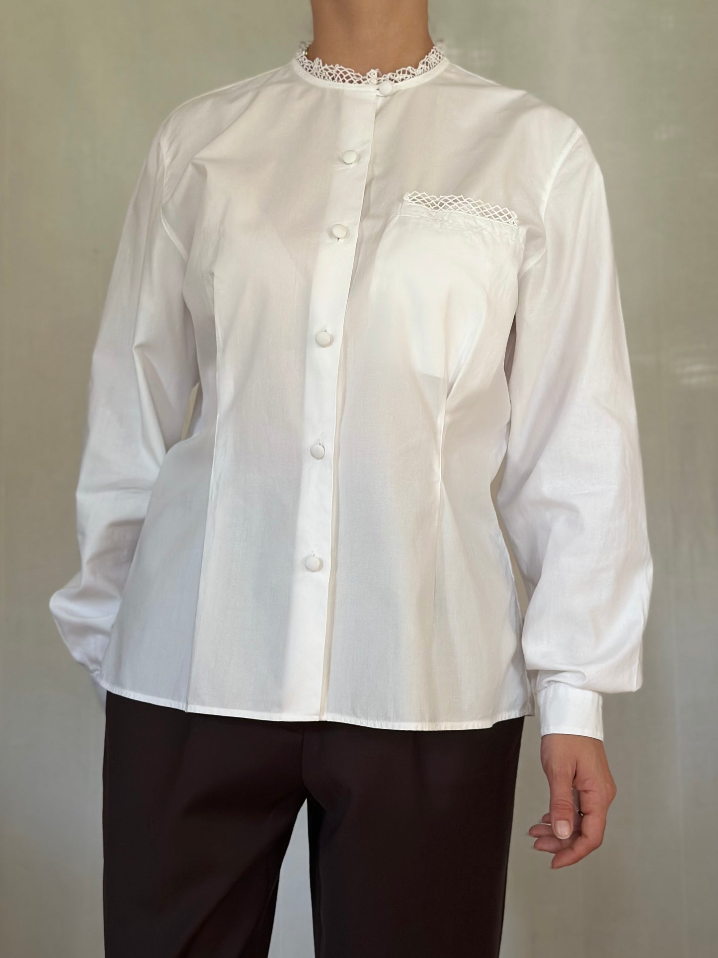 Camicia Vintage Anni ‘90 Calbros in Cotone Bianca Tg.46/48