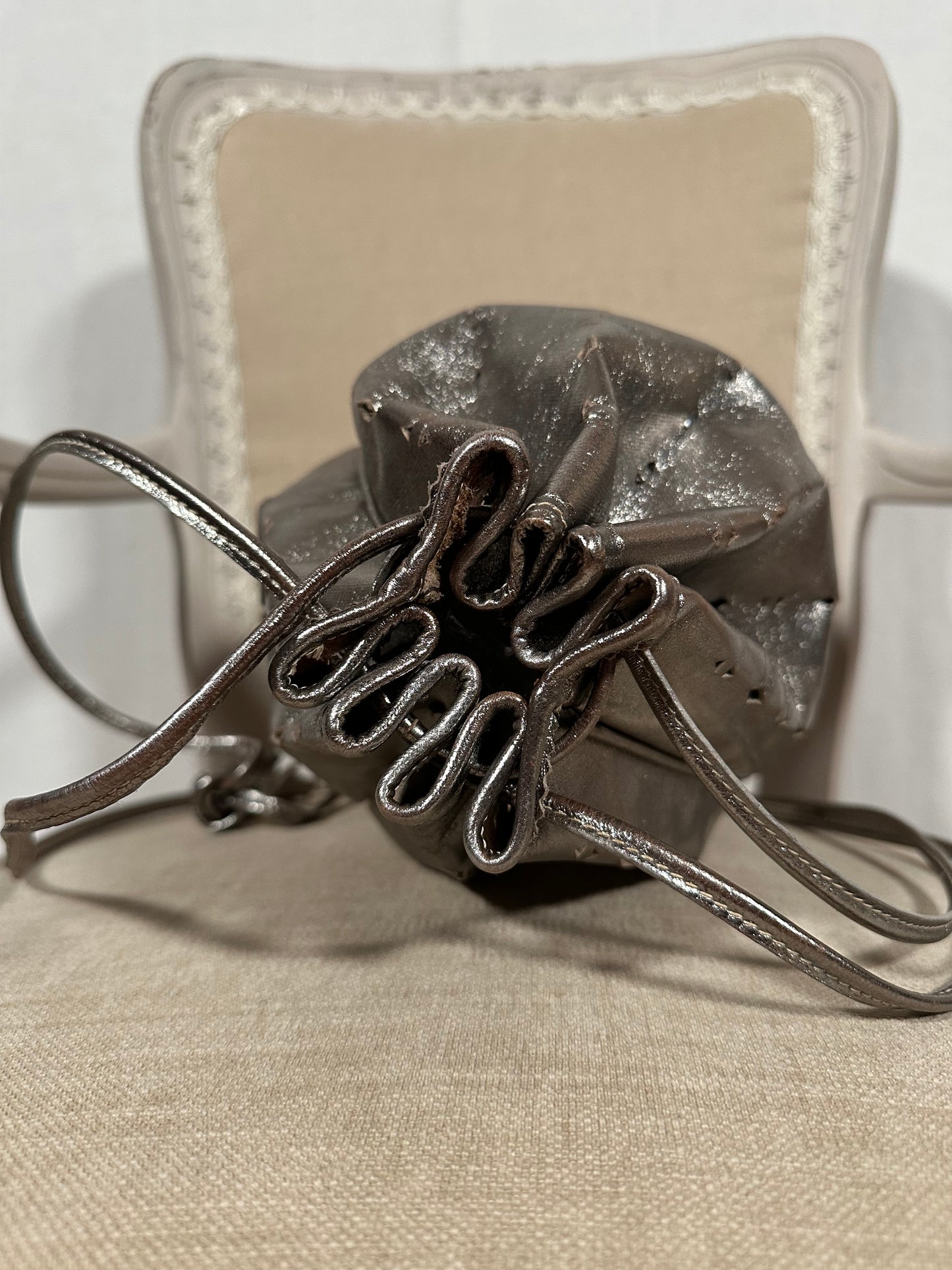 Borsa Secchiello Prada Anni ‘70 in Pelle Argento