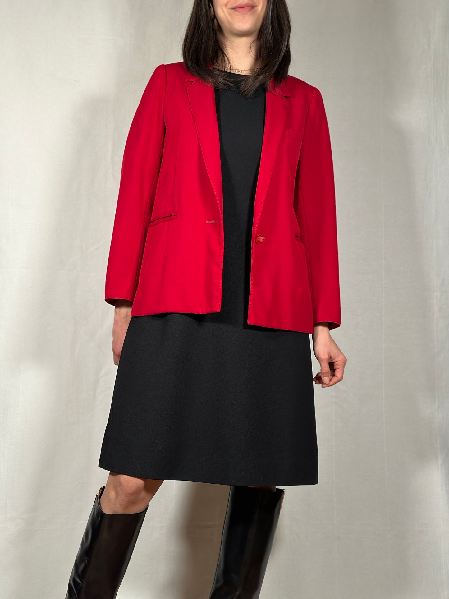 Giacca Sartoriale Anni ‘90 in Lana Rossa